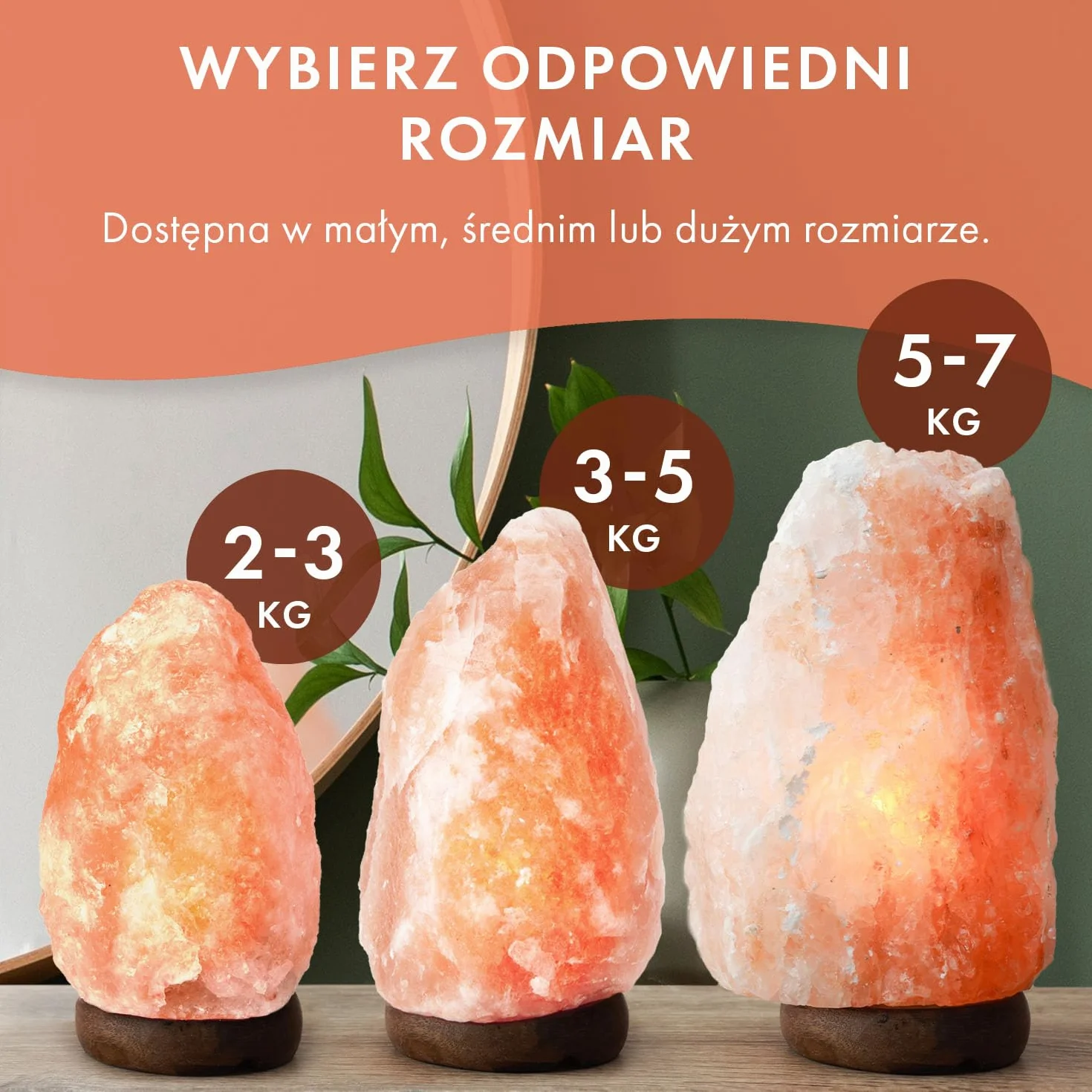 The Body Source Lampa Solna Himalajska Naturalna, Mała z Przyciemnianym Światłem, Oczyszczacz Powietrza, Dekoracja do Domu Sypialni, dla Alergików Astmatyków, 2-3 kg
