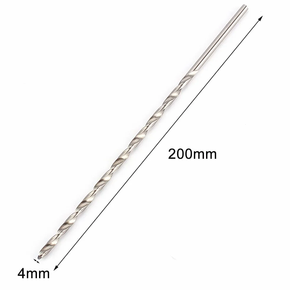 Wiertło kręte HSS 200 mm 4 mm do drewna z długim chwytem prostym