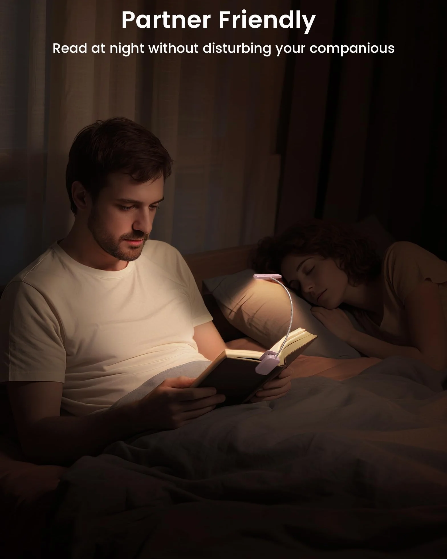 Glocusent Lampka do Czytania LED 26 Diod 5 Kolorów 5 Jasności Ochrona Oczu