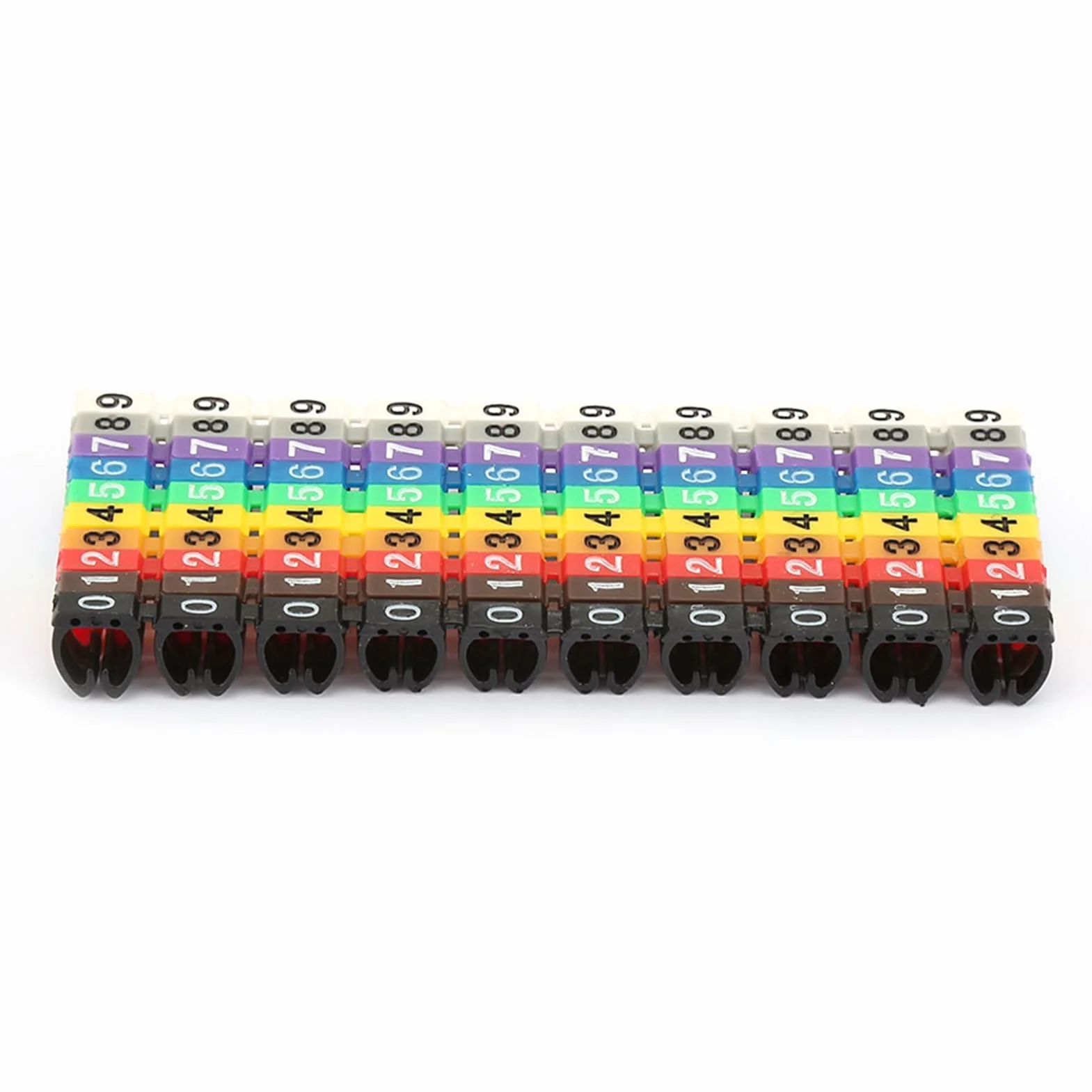 Znacznik numeracji przewodów plastikowy klips do kabli 6 mm² 100 szt.