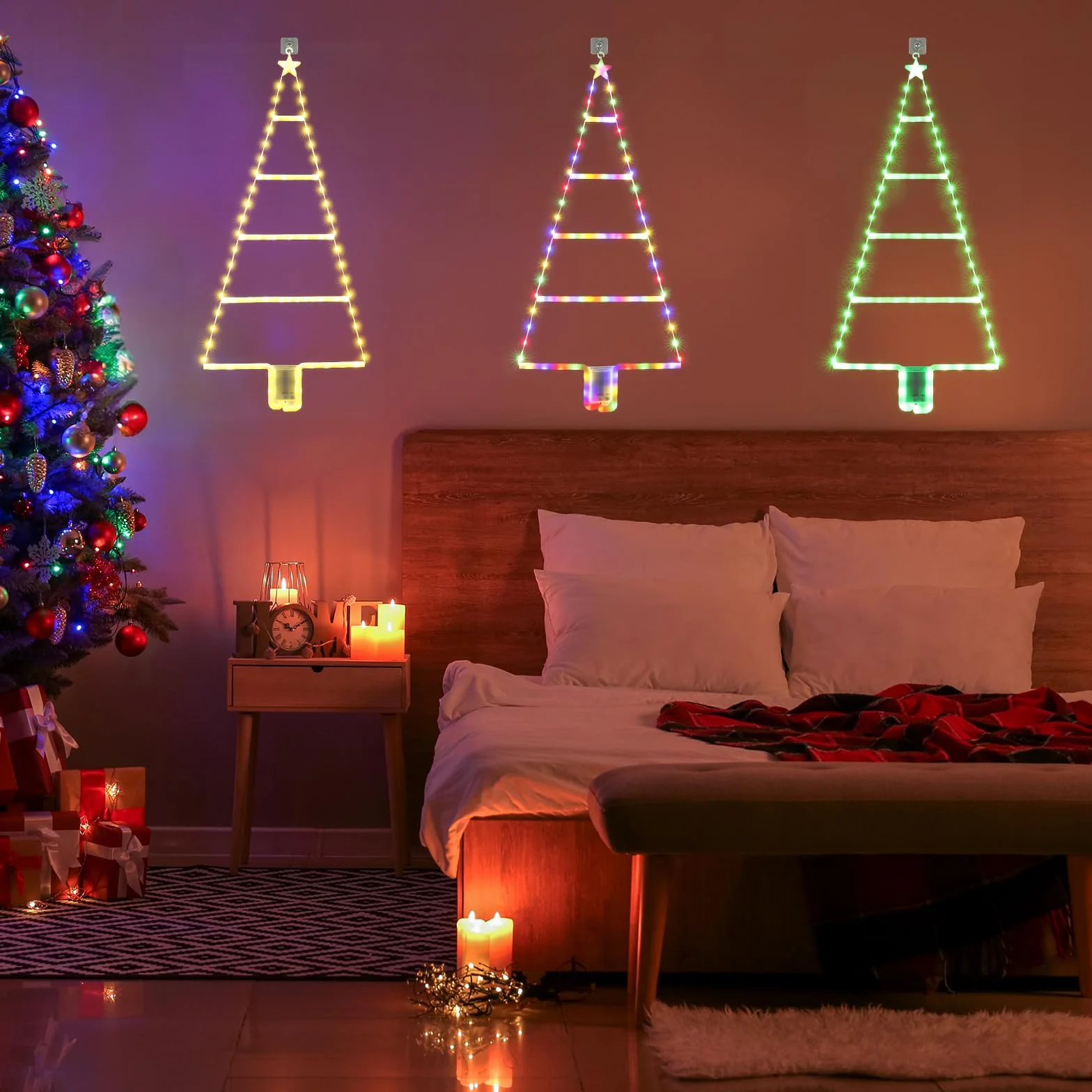 Moxled Oświetlenie bożonarodzeniowe, na zewnątrz, na baterie, 81 cm, łańcuch świetlny LED, na baterie, z timerem, 8 trybów, wodoszczelny, łańcuch świetlny na choinkę, do użytku wewnątrz i na zewnątrz