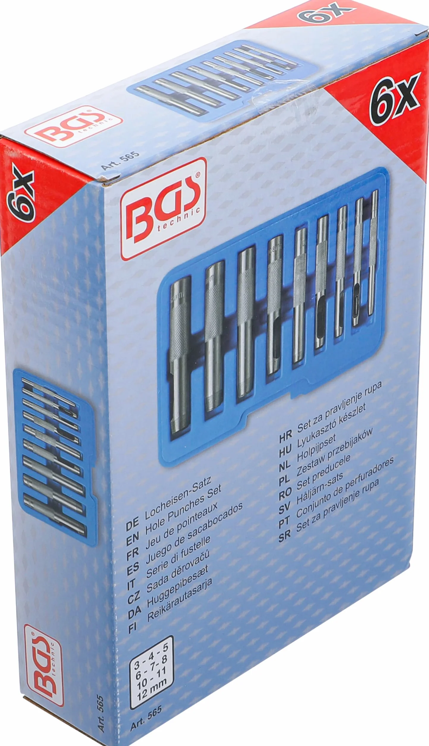 BGS 565 Zestaw przebijaków 3-12 mm 9 szt.