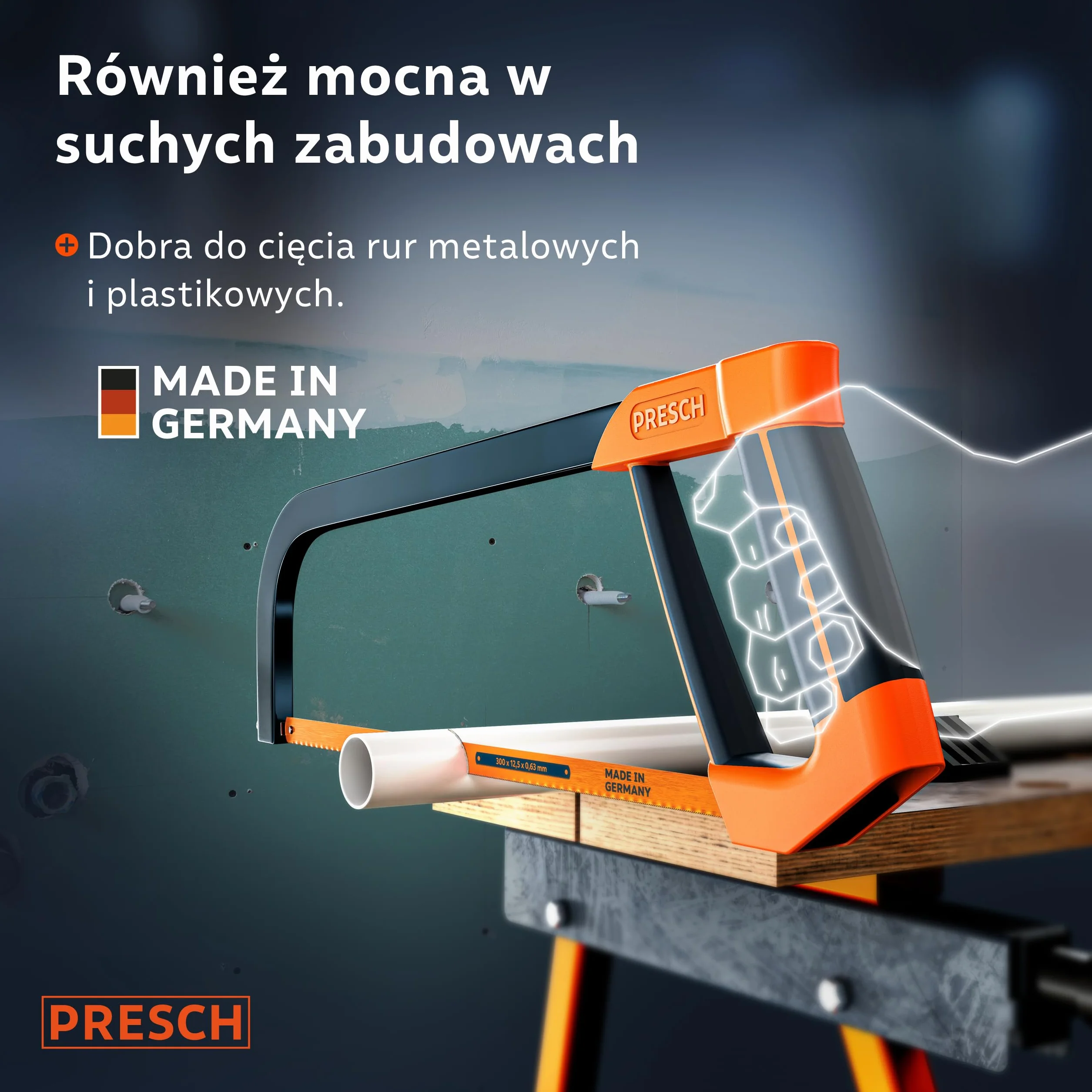 Presch Piła do metalu 300mm z brzeszczotem BI-metal, obrót 90°