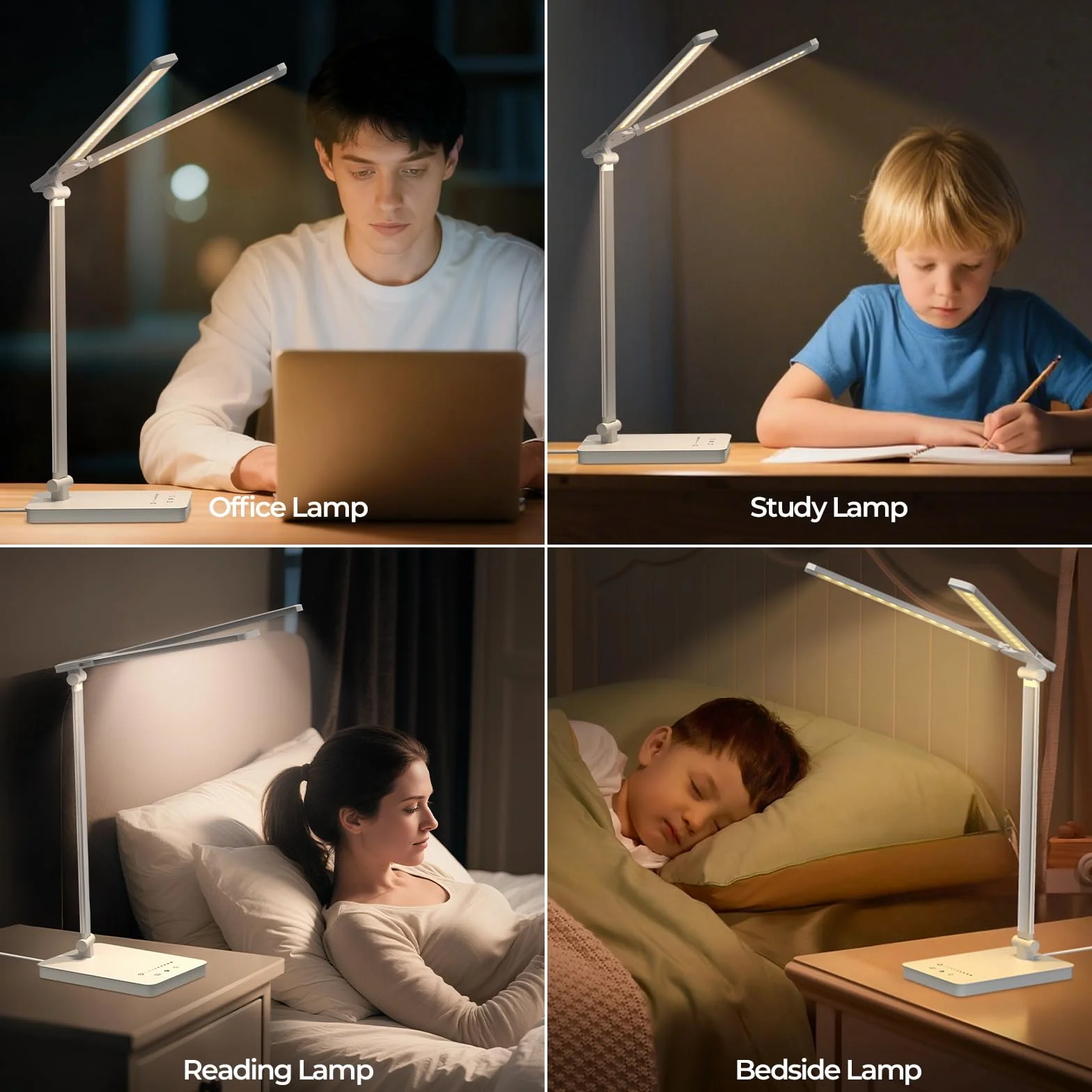 Lampa biurkowa LED 15W ochrona oczu 5 kolorów 10 poziomów jasności timer pamięć