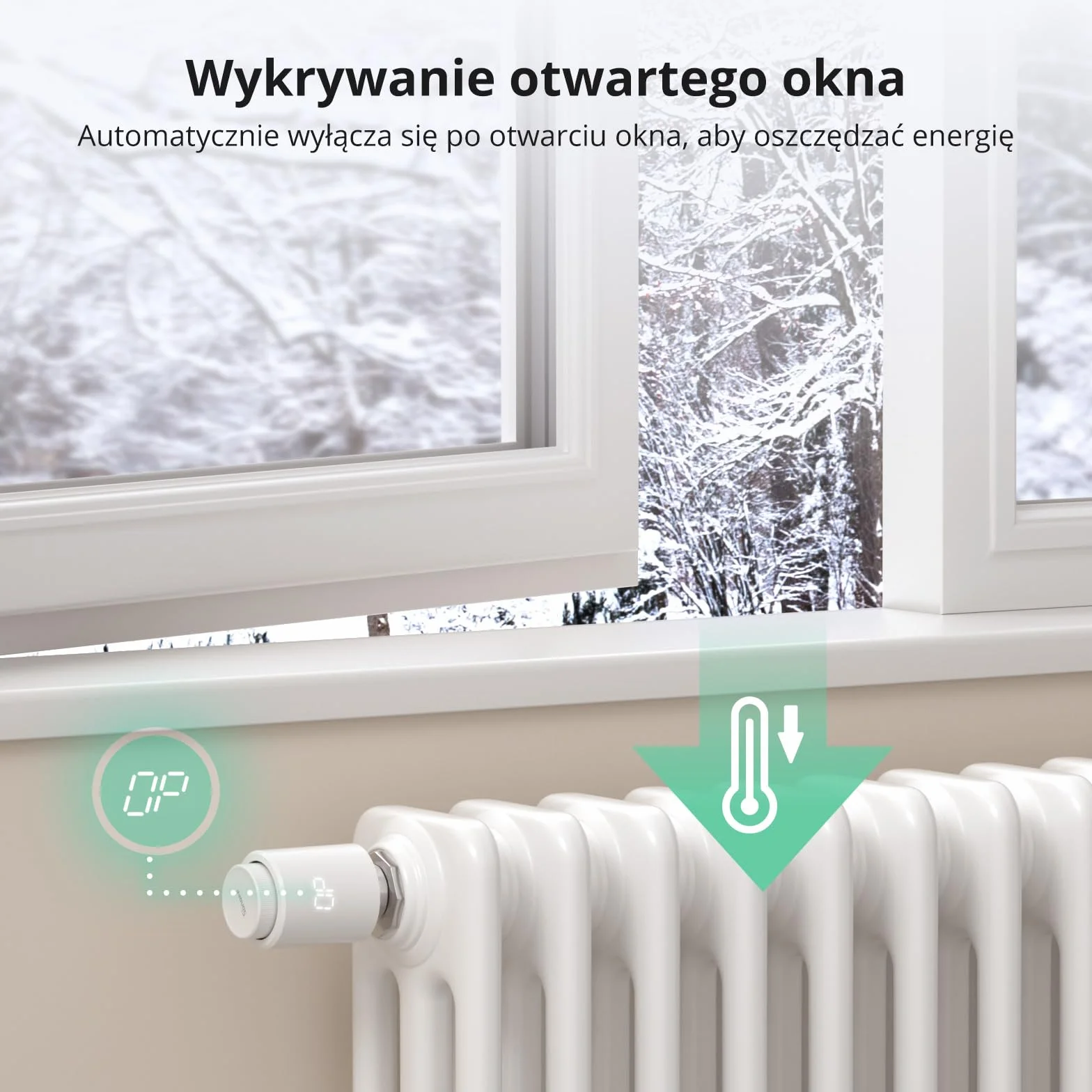 SONOFF Zigbee Inteligentna głowica termostatyczna do zaworu grzejnika 1 szt. Regulator temperatury, wyświetlacz LED