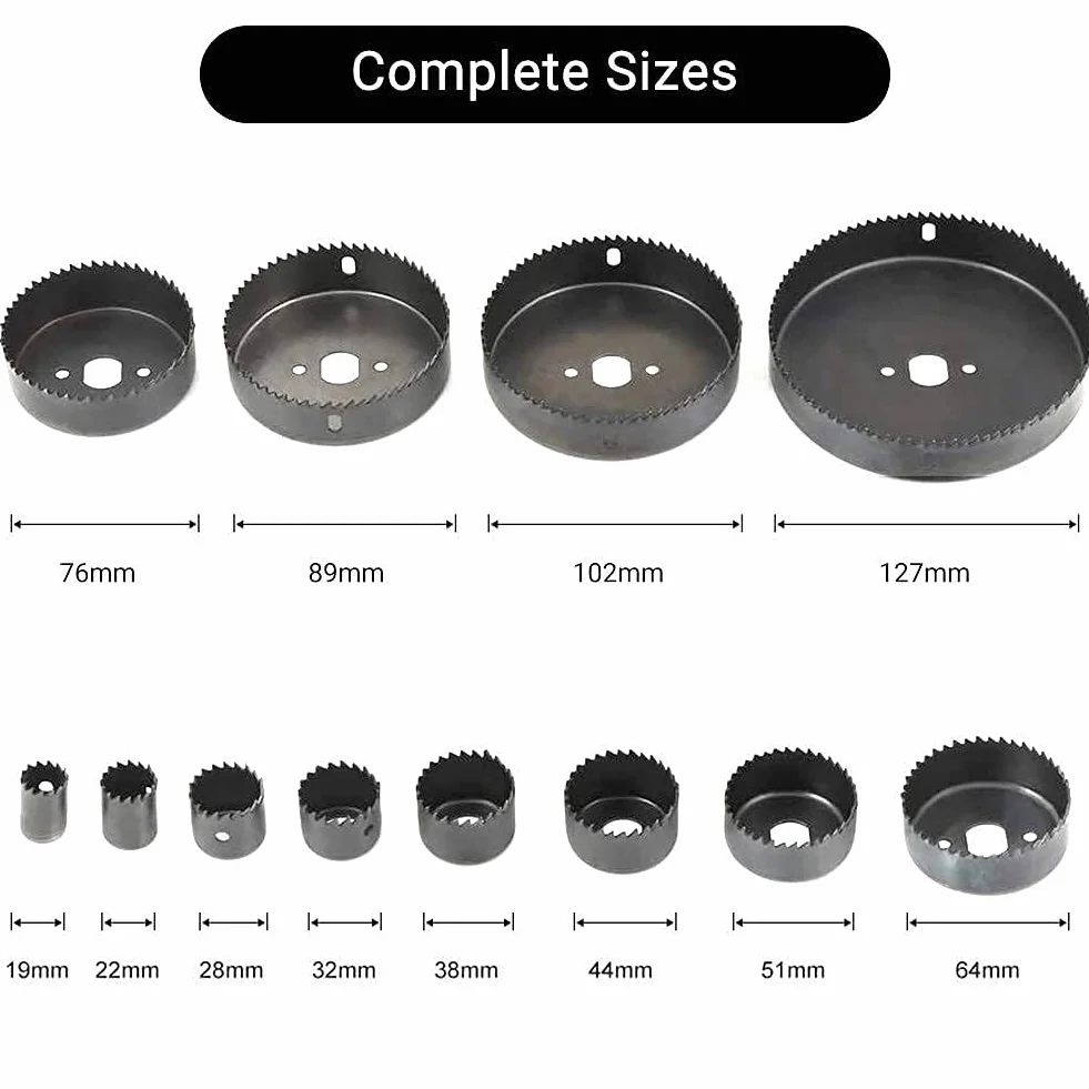 Zestaw Otwornic do Drewna, 16 Sztuk, 19 mm - 127 mm