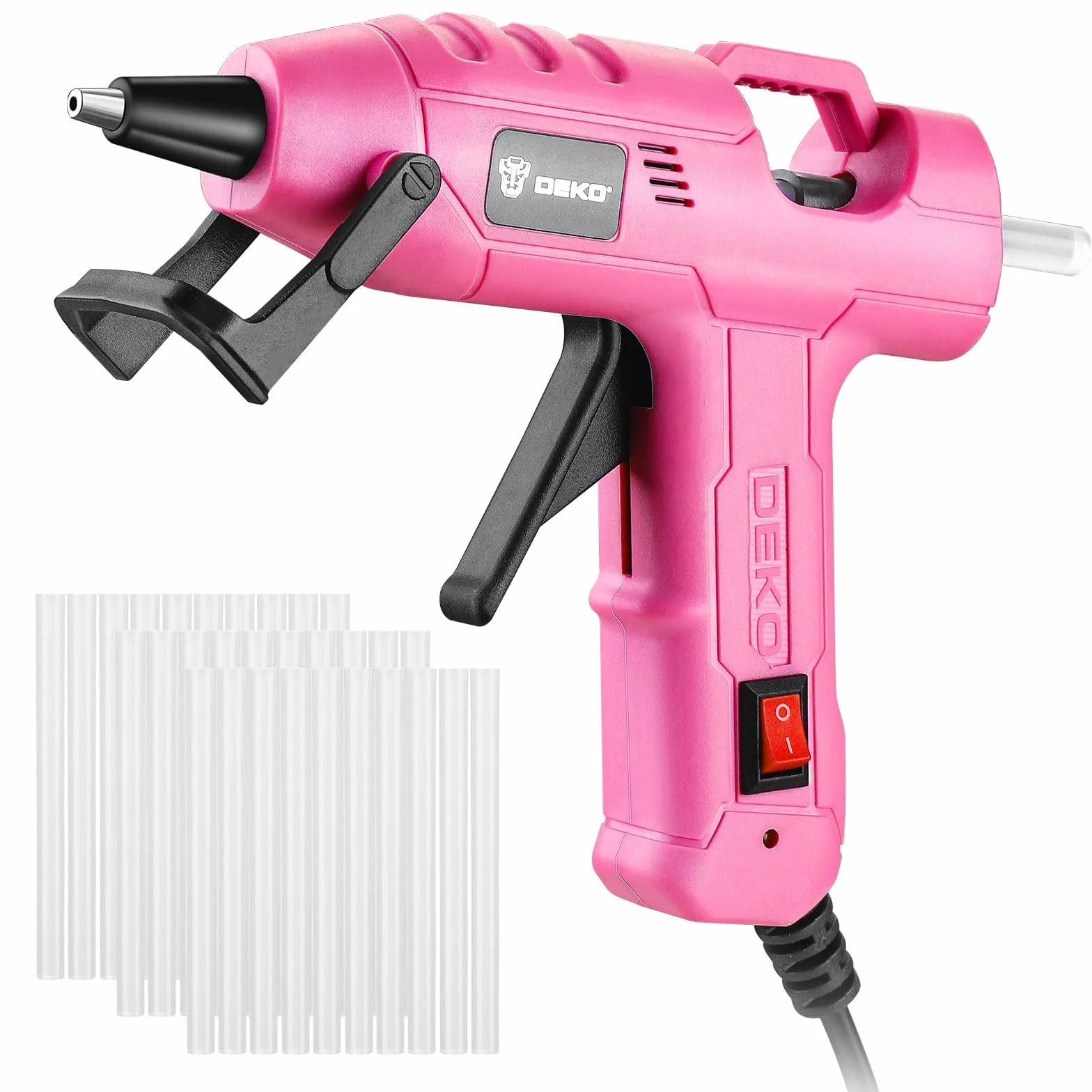 DEKOPRO Pistolet do klejenia na gorąco 20 W mini silikonowy różowy