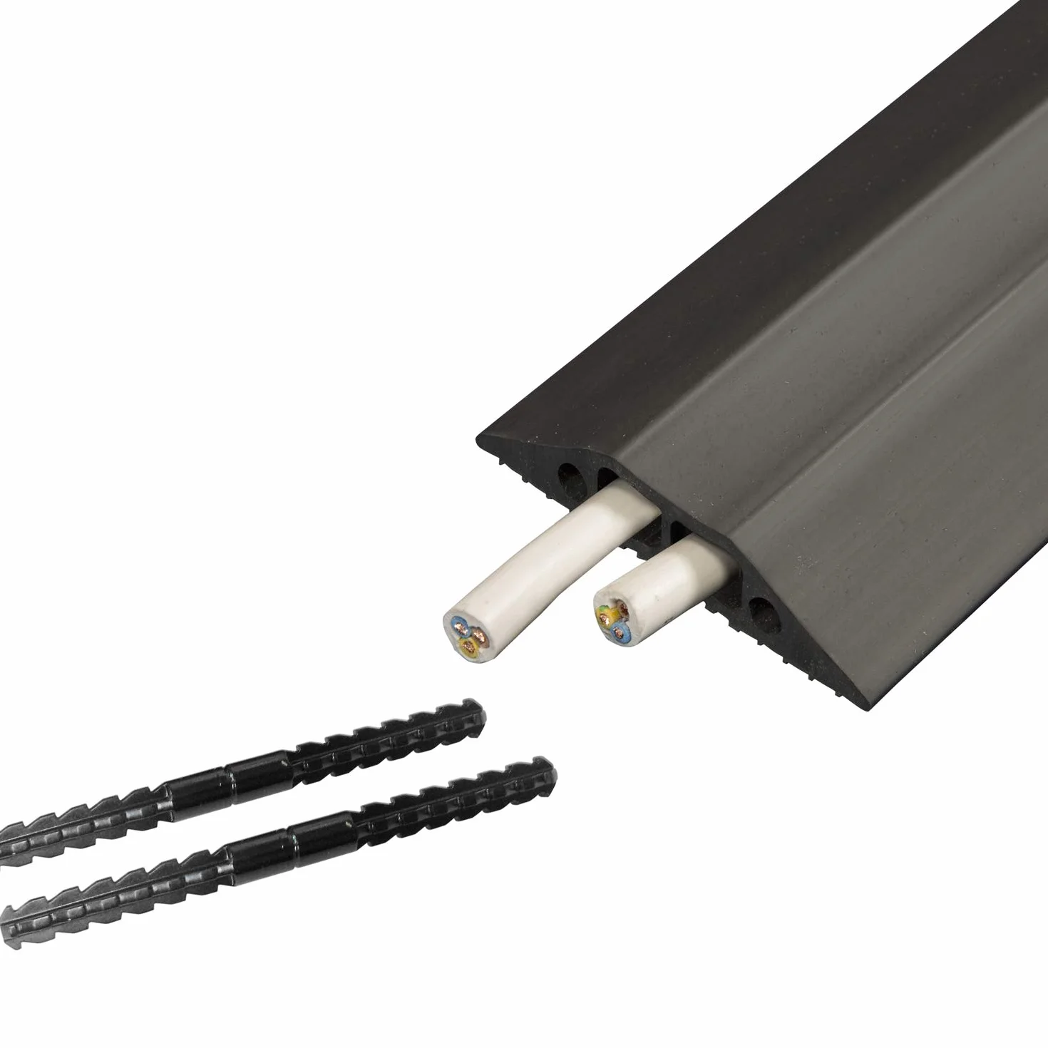 D-Line RFC83B/2C/9M średniej wytrzymałości łączona osłona kabla podłogowego 9 metrów 2 x wgłębienia na kabel 13 mm x 12