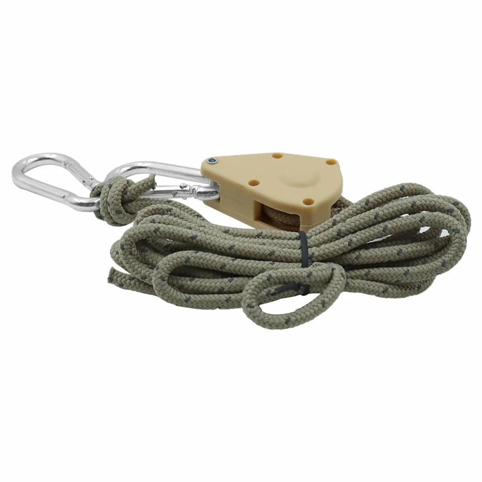 WANGCL 2M Ratchet Ropes Grow Lights Ratchet Hanger z karabińczykami Regulowany Wytrzymały Wieszak Na Liny