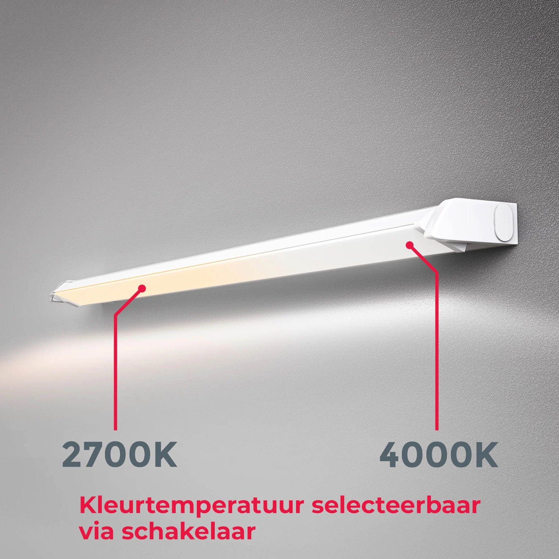B.K.Licht LED Lampa podszafkowa 55,7x6,1x2,4 cm 8W 450 Lumen Regulowana barwa światła 2700-4000K