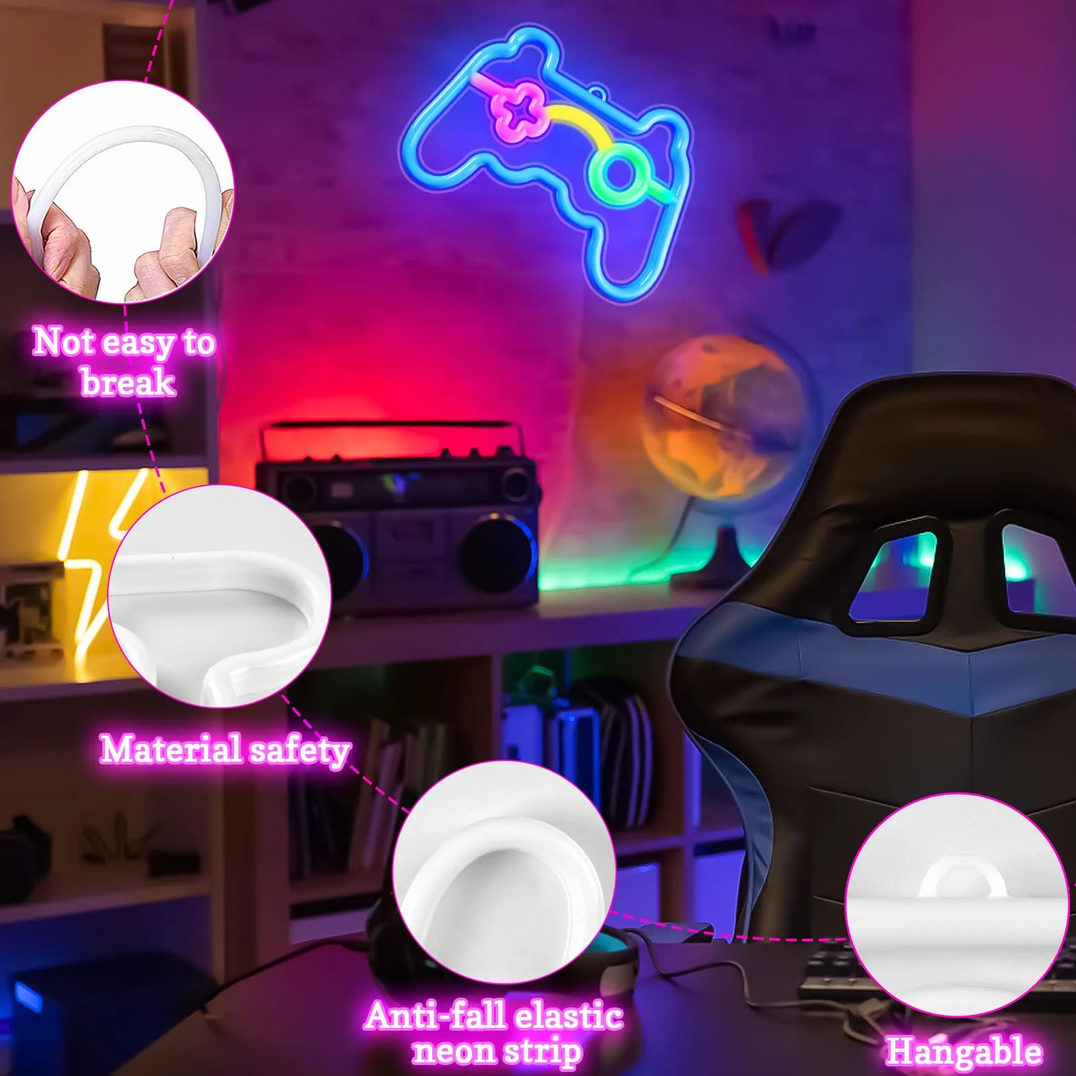 HOTUT Podświetlana dekoracja neonowa LED, akcesorium barowe, dekoracja ścienna do sypialni, pokoju zabaw, dekoracja barowa