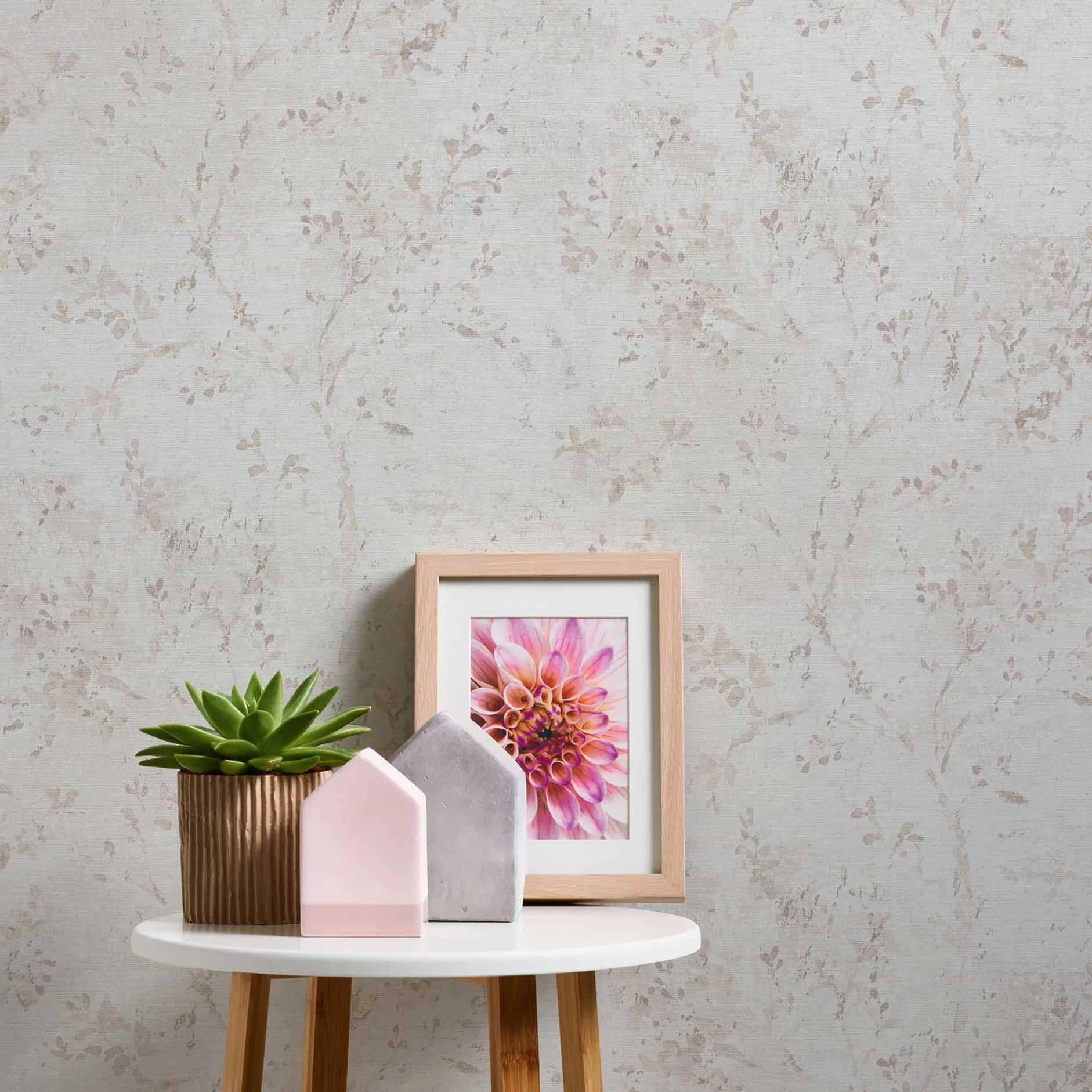 Livingwalls Tapeta kwiatowa z gałęziami szary beż 10,05 m x 0,53 m Made in Germany