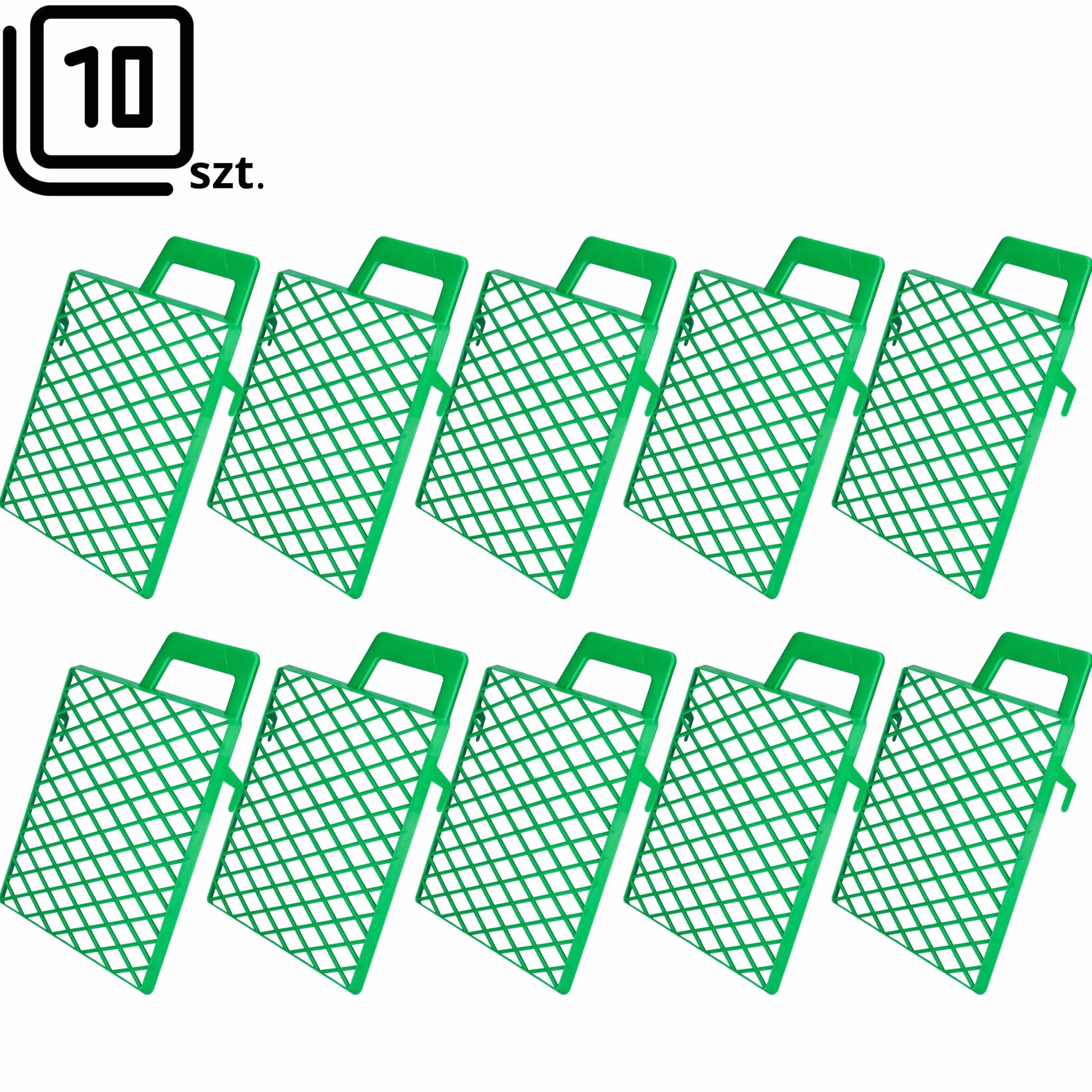 ToolSpace 10x Kratka Malarska 21 x 25,5 cm - Zielony - Wytrzymaly plastik, Kratka zgarniająca do farb, Kratka ociekowa mała, Do wałków malarskich, Krata malarska, Odciskanie nadmiaru farby