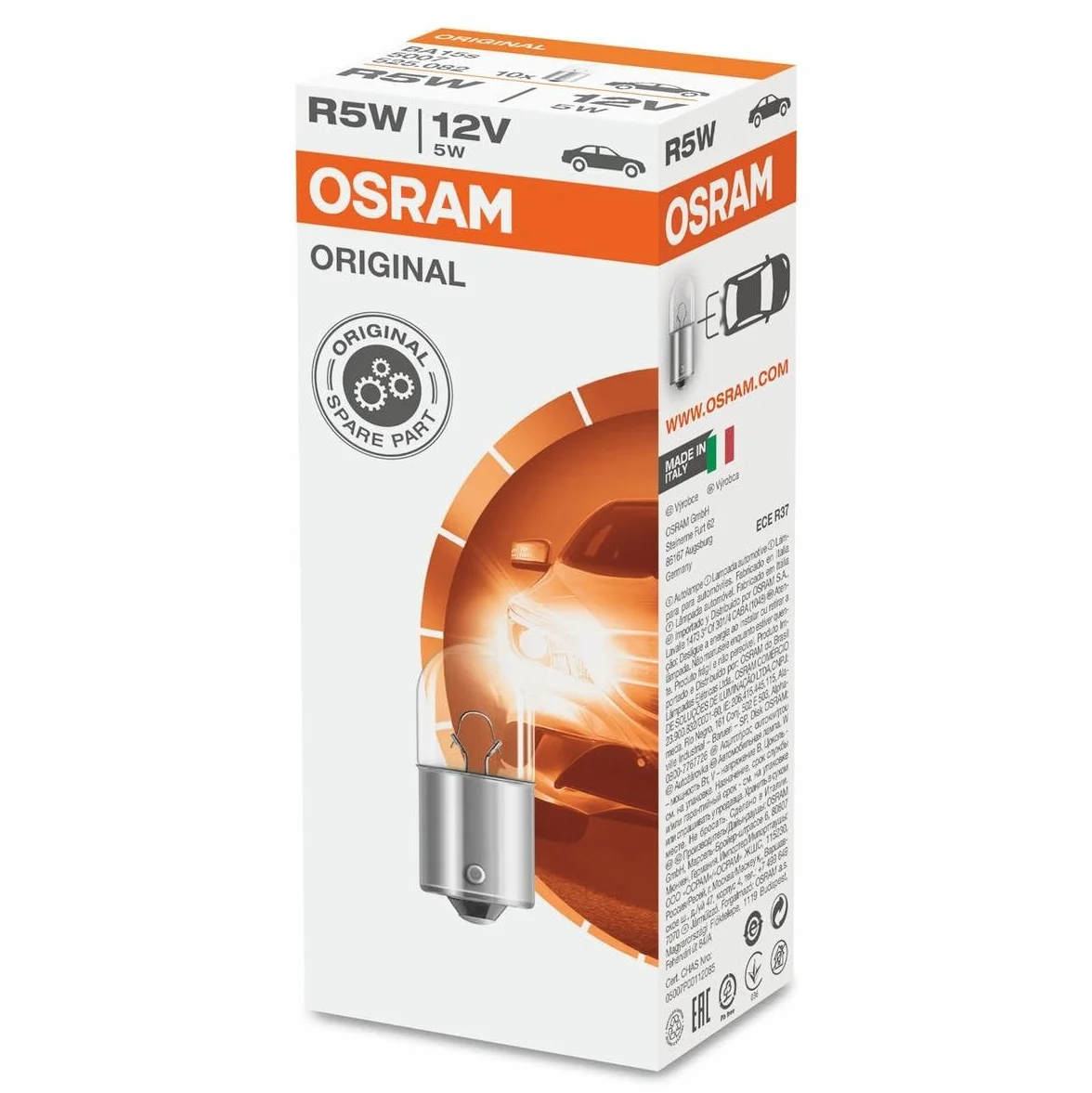 OSRAM ORIGINAL R5W Światła pomocnicze 12,0 V Składane pudełko (10 lampy)