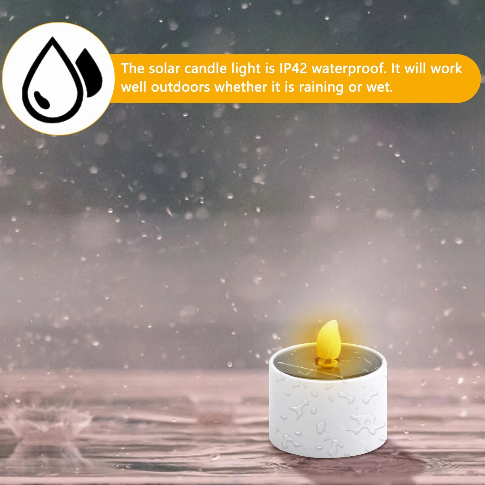 DAWRIS 6 sztuk solarnych świeczek LED tealight wodoodporne bezpłomieniowe do ogrodu balkonu