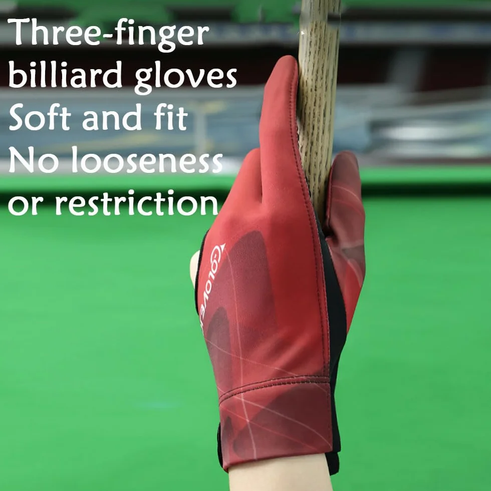 Rękawice bilardowe Snooker, trzypalcowe rękawice bilardowe, 3-palcowe rękawice bilardowe, rękawice bilardowe, do lewej ręki profesjonalne akcesoria bilardowe dla mężczyzn i kobiet