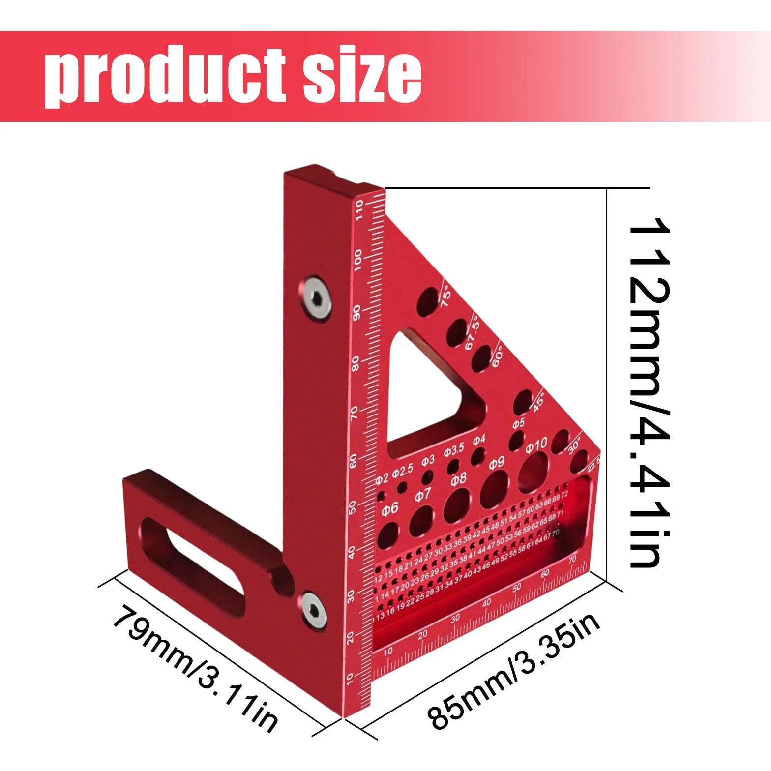 Kątownik stolarski 3D aluminiowy 22,5-90° precyzyjne narzędzie pomiarowe dla inżyniera