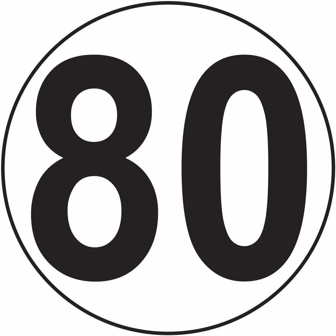 Naklejka Ograniczenie Prędkości Autokary Ciężarówka 80 KM/H 15 cm