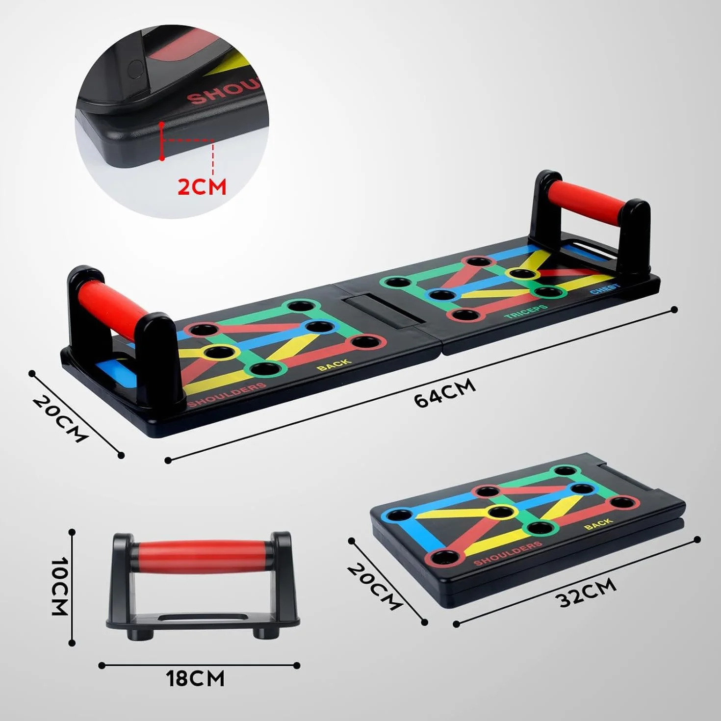 Uchwyty do pompek, deska do pompek, 12 w 1, wielofunkcyjne urządzenie treningowe do domu, deska Push Up, efektywne kształtowanie, deska Push Up Rack, dla mężczyzn i kobiet