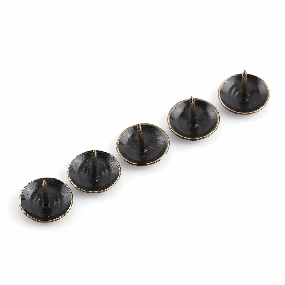 Gwoździe tapicerskie 100 szt. ozdobne z okrągłą główką 16x15 mm zielone do mebli