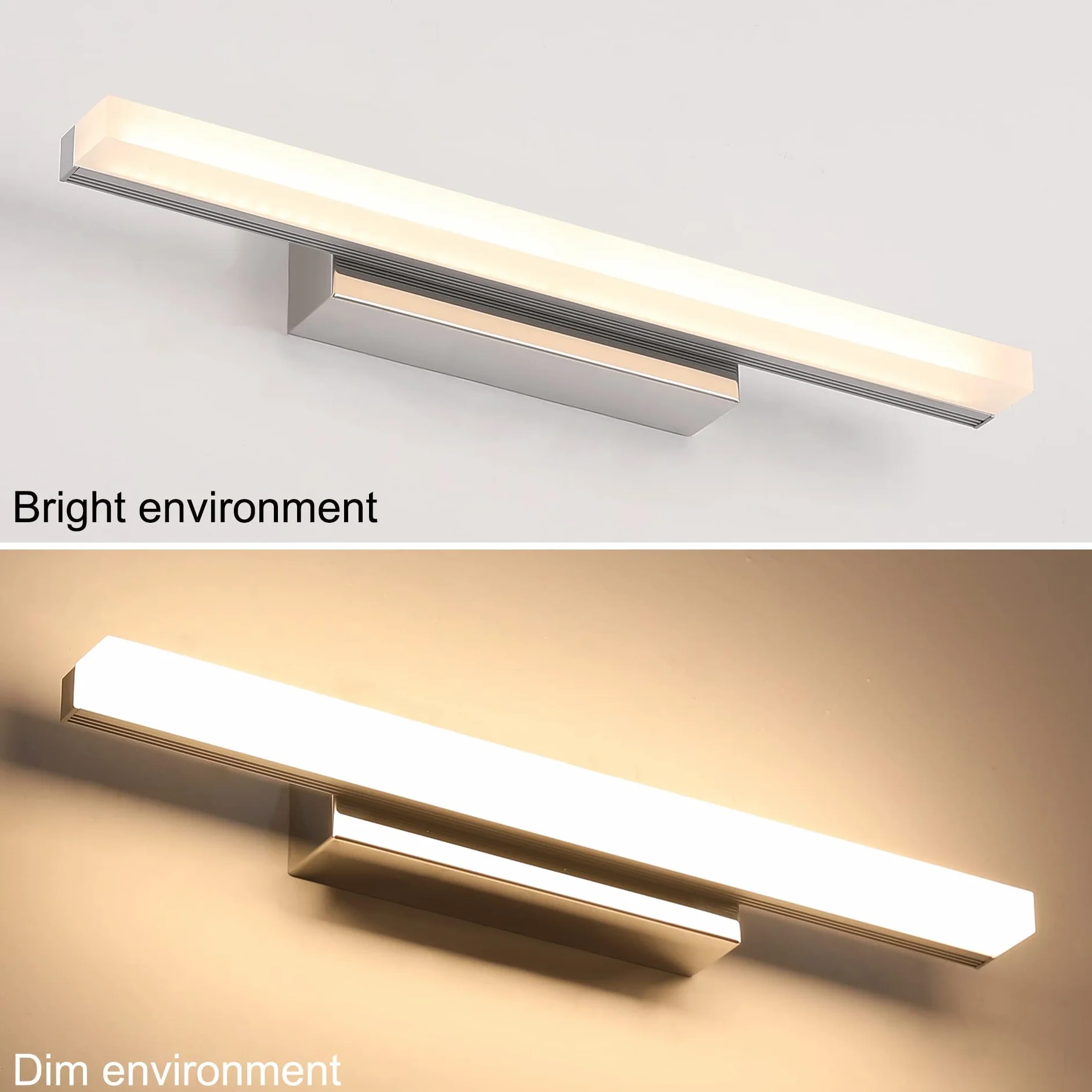 Klighten Łazienkowa lampa LED 9 W 40 cm IP44 kinkiet lustro łazienkowe 600 lumenów 110-240 V 3000 K ciepła biel