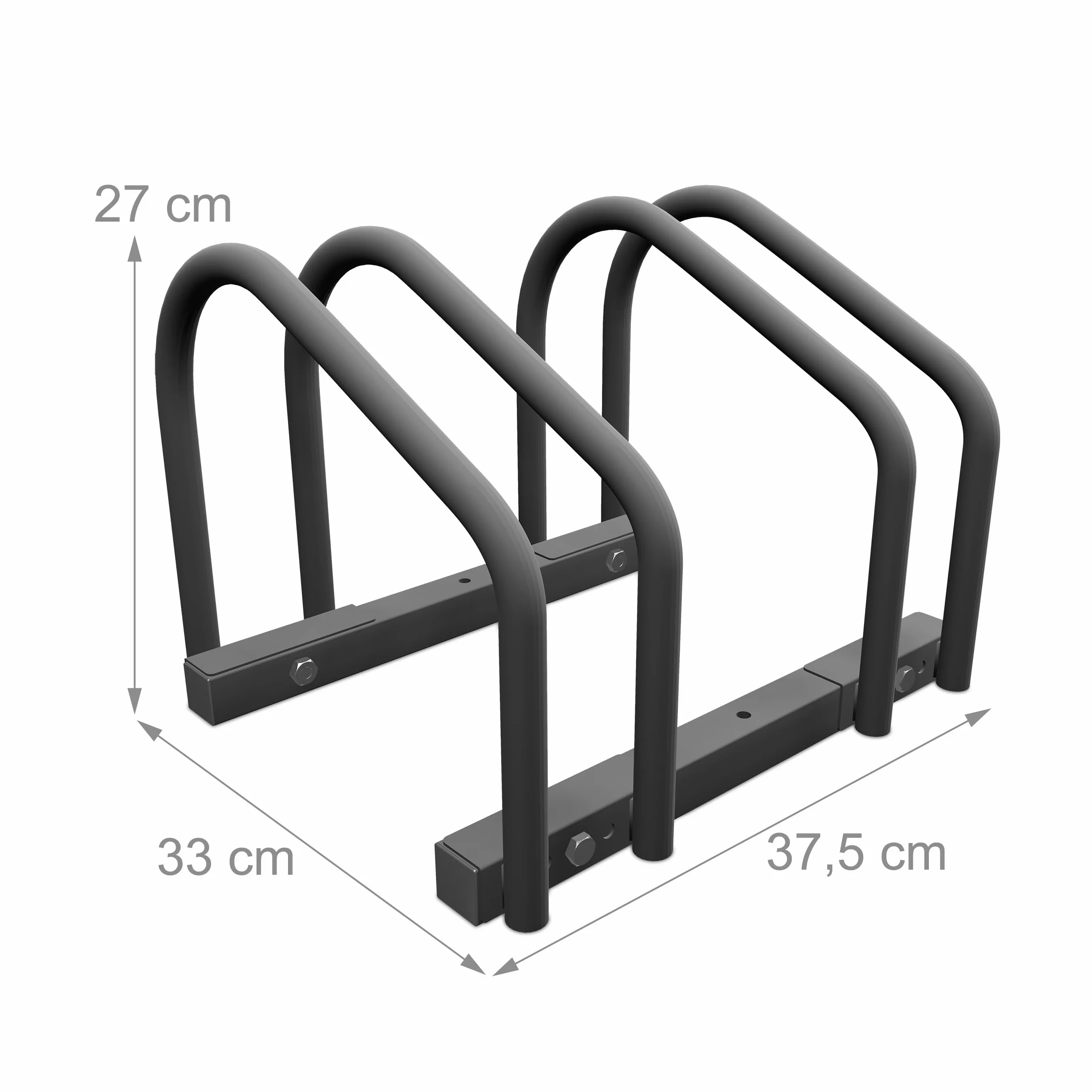 Relaxdays Stojak na rower podłogowy na 2 rowery metalowy antracyt 27 x 37,5 x 33 cm