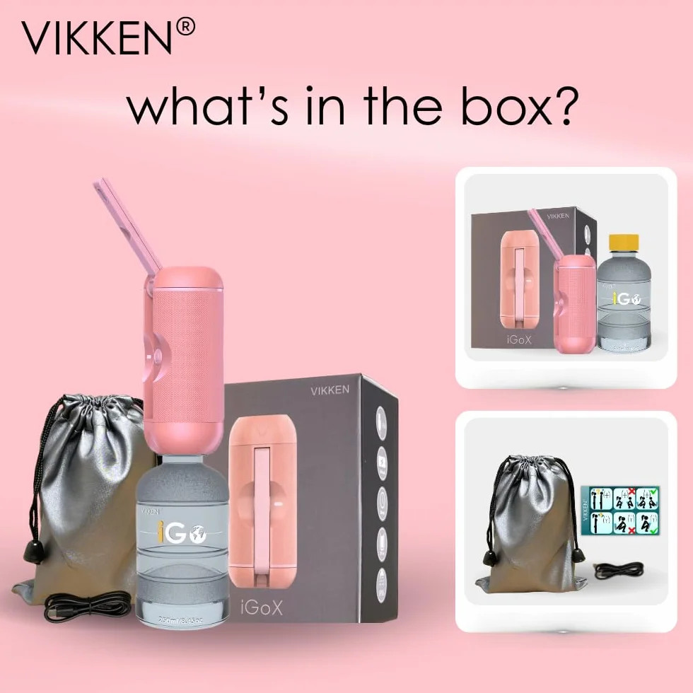 VIKKEN przenośny bidet podróżny USB-C 250 ml iGo X