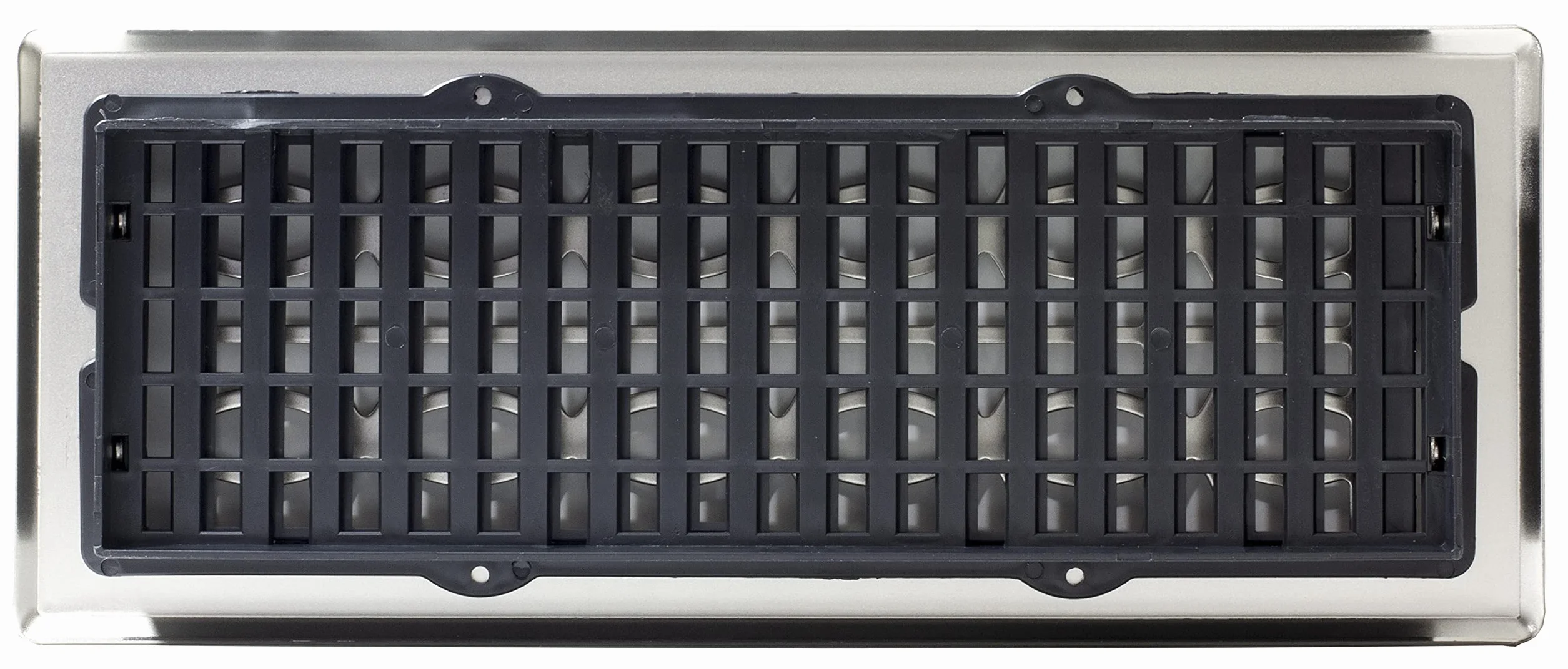 Decor Grates ECH412-NKL, Eclipse Floor Register, 4x12 Inches, Brushed Nickel