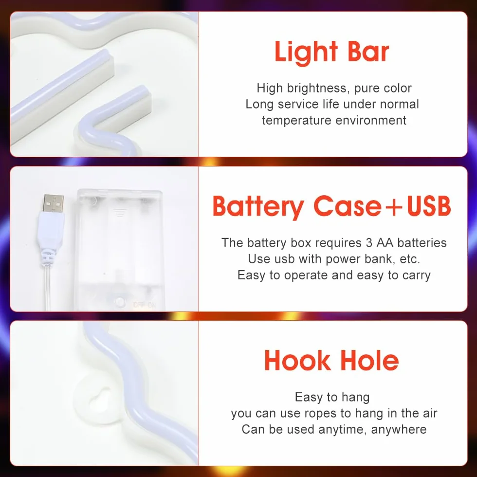 Foreverup Neonowy Znak Błyskawicy LED, Żółta Chmura Niebieski Neon, Światło do Salonu Pokoju Dziecięcego