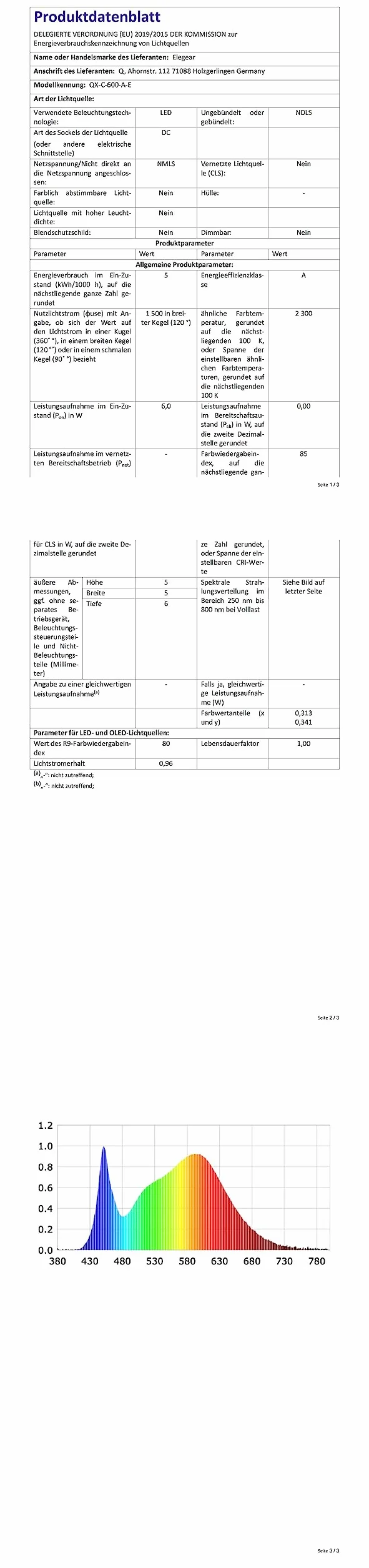 Elegear Zewnętrzna Kurtyna Świetlna 6m x 3m 600 Led IP44 8 Trybów Świecenia Ciepła Biel