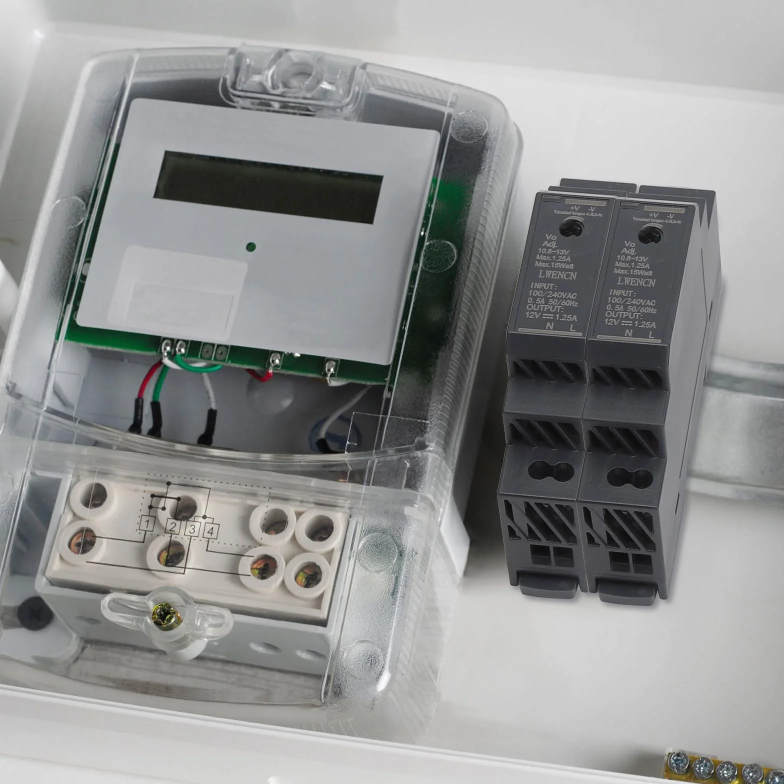 Zasilacz na szynie DIN 12 V DC 1,25 A 15 W, wejście 100-240 V AC 50/60 Hz transformator na szynie DIN do automatyki domowej lub przemysłowej