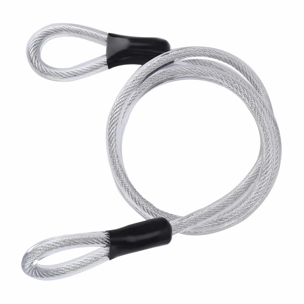 Kabel stalowy zabezpieczający pętlami 120 cm 8 m do zamka U kłódki