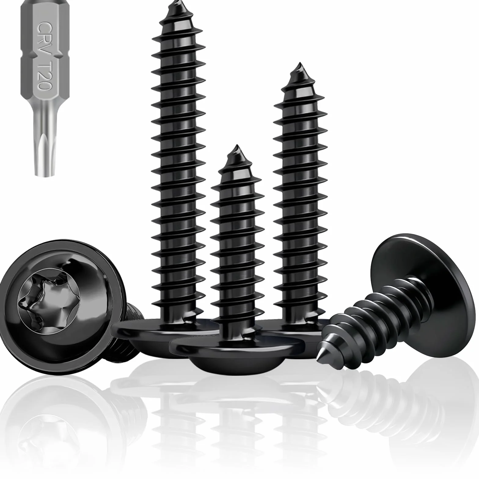 100 sztuk śrub, czarne, płaskie, M4 x 25 mm, wkręty z łbem soczewkowym do drewna, stal nierdzewna A2 V2A, czarne wkręty do drewna, czarne śruby do paneli akustycznych, śruby z łbem talerzowym