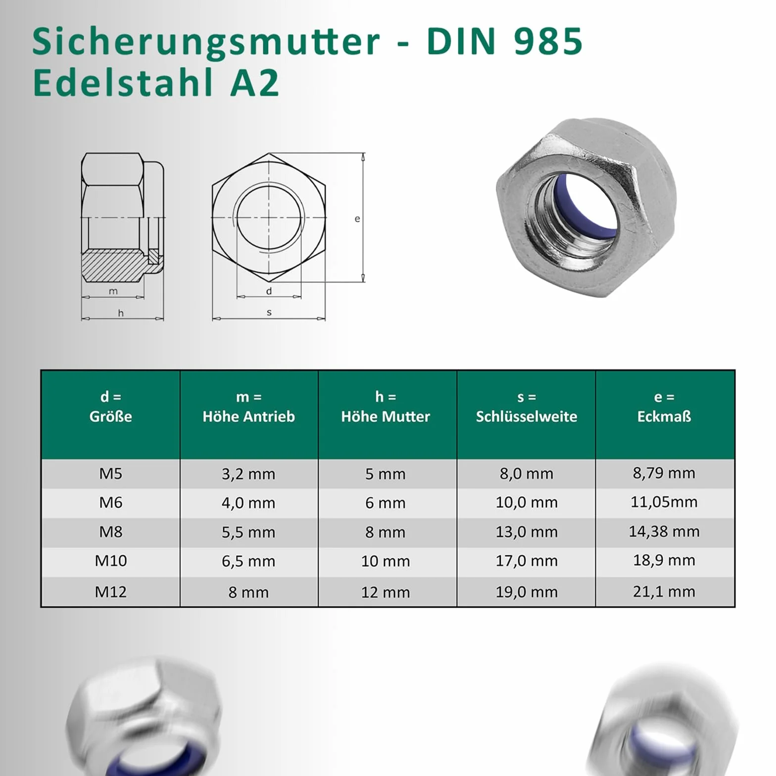 Śruby zamkowe M5 x 35 mm DIN 603 nakrętka zabezpieczająca M5 DIN 985 podkładka DIN 125 stal nierdzewna A2/V2A