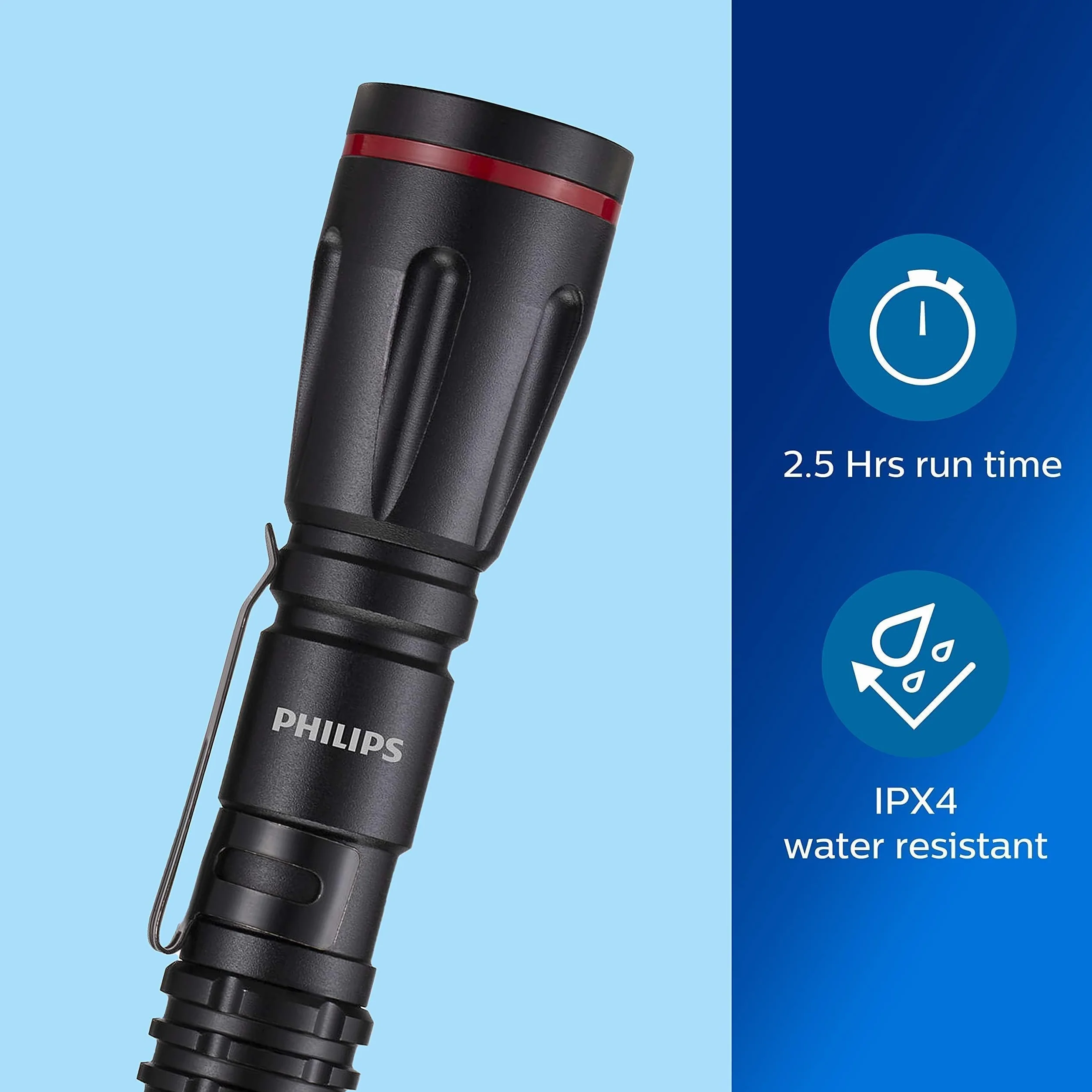 Philips SFL1001P/10 latarka kieszonkowa LED 160 lumenów czarna z bateriami AA