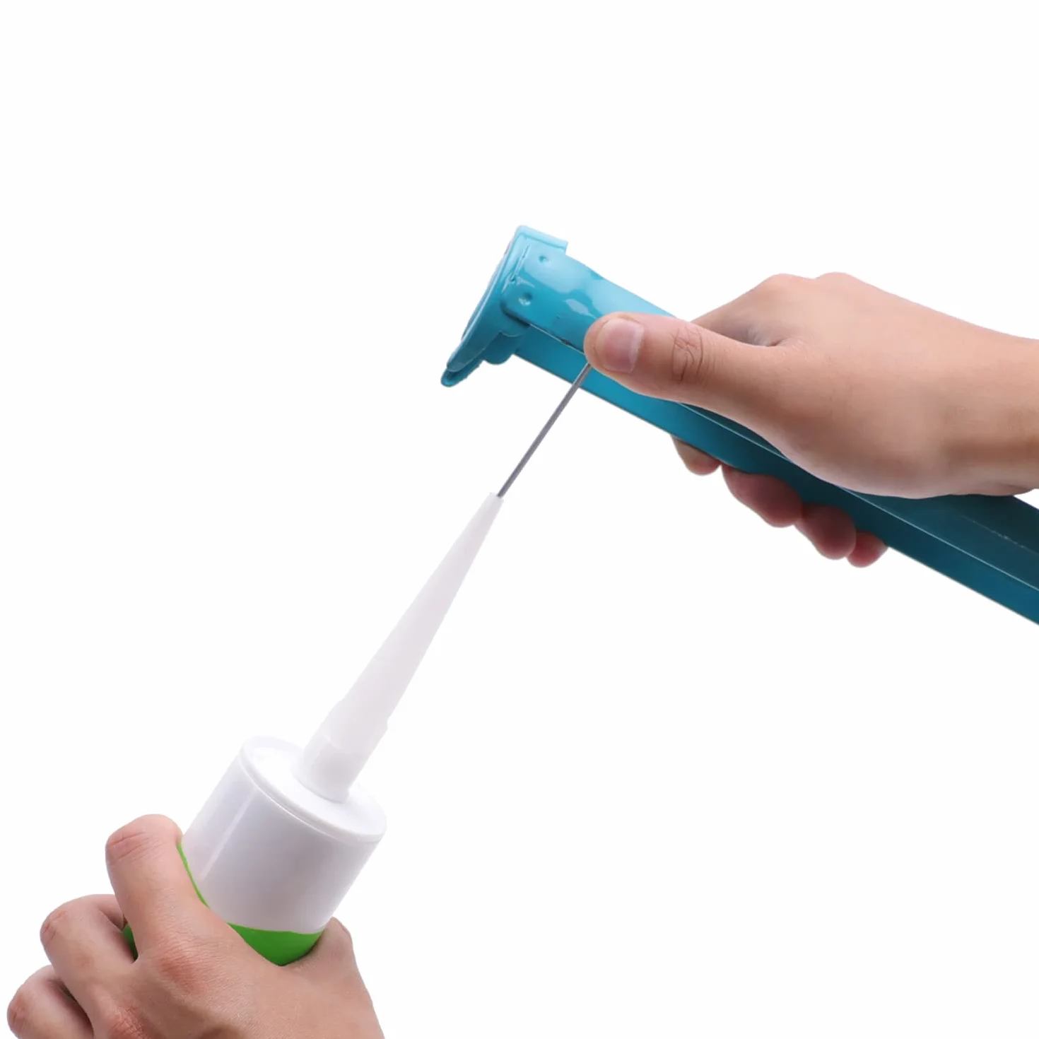 Amazon Basics Pistolet do uszczelniania 310 ml 12:1 aluminiowa rękojeść niebieski/szary