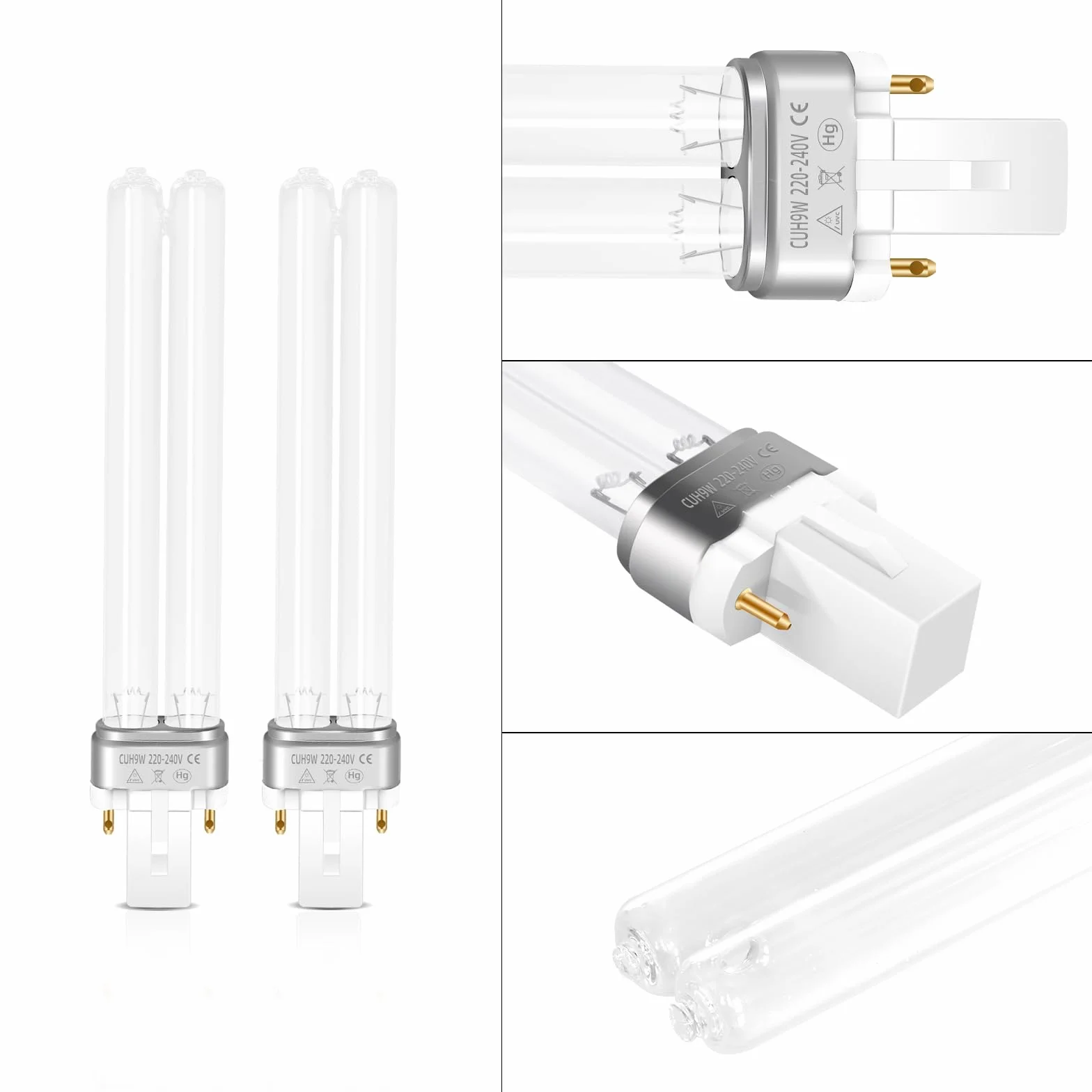 Lampa do dezynfekcji UV 9W G23, kompaktowa żarówka UVC do stawów parkowych i rybnych