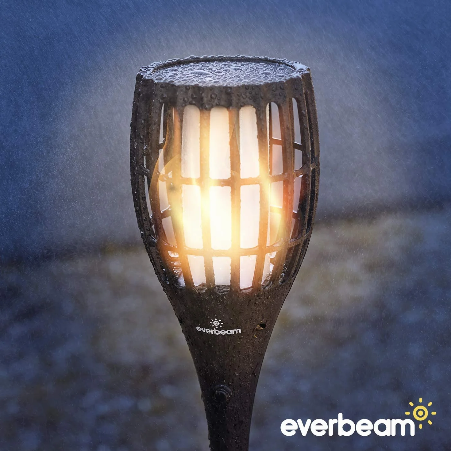 Everbeam P1 Solar Torch Light 96 LED Waterproof Outdoor Flickering Flame 4 Pack