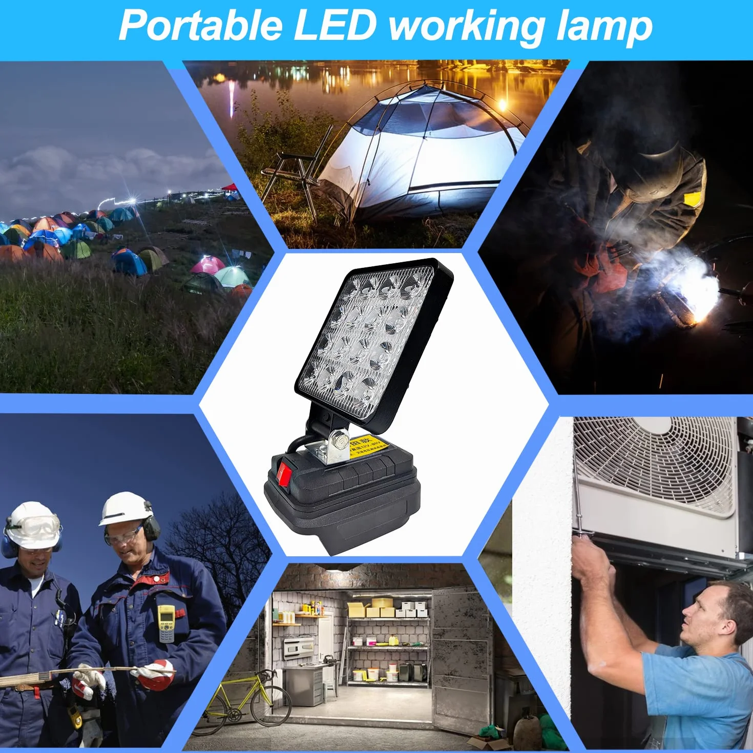 Lampa akumulatorowa do Makita 18 V, 27 W LED robocza reflektor przenośna
