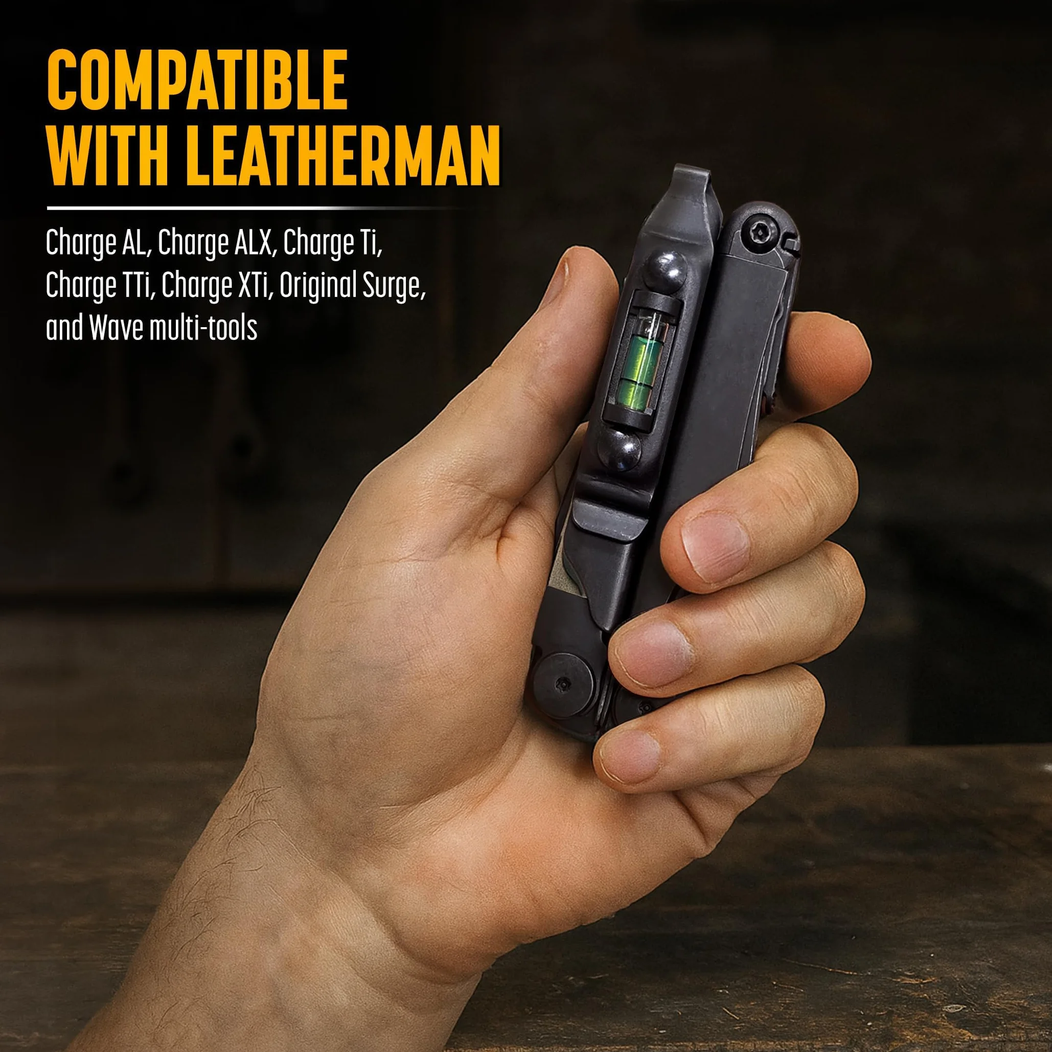 Galvanox Kieszonkowy klips do Leatherman z poziomem i szybkim zwalnianiem, stal węglowa, pasuje do Charge/Wave/Surge