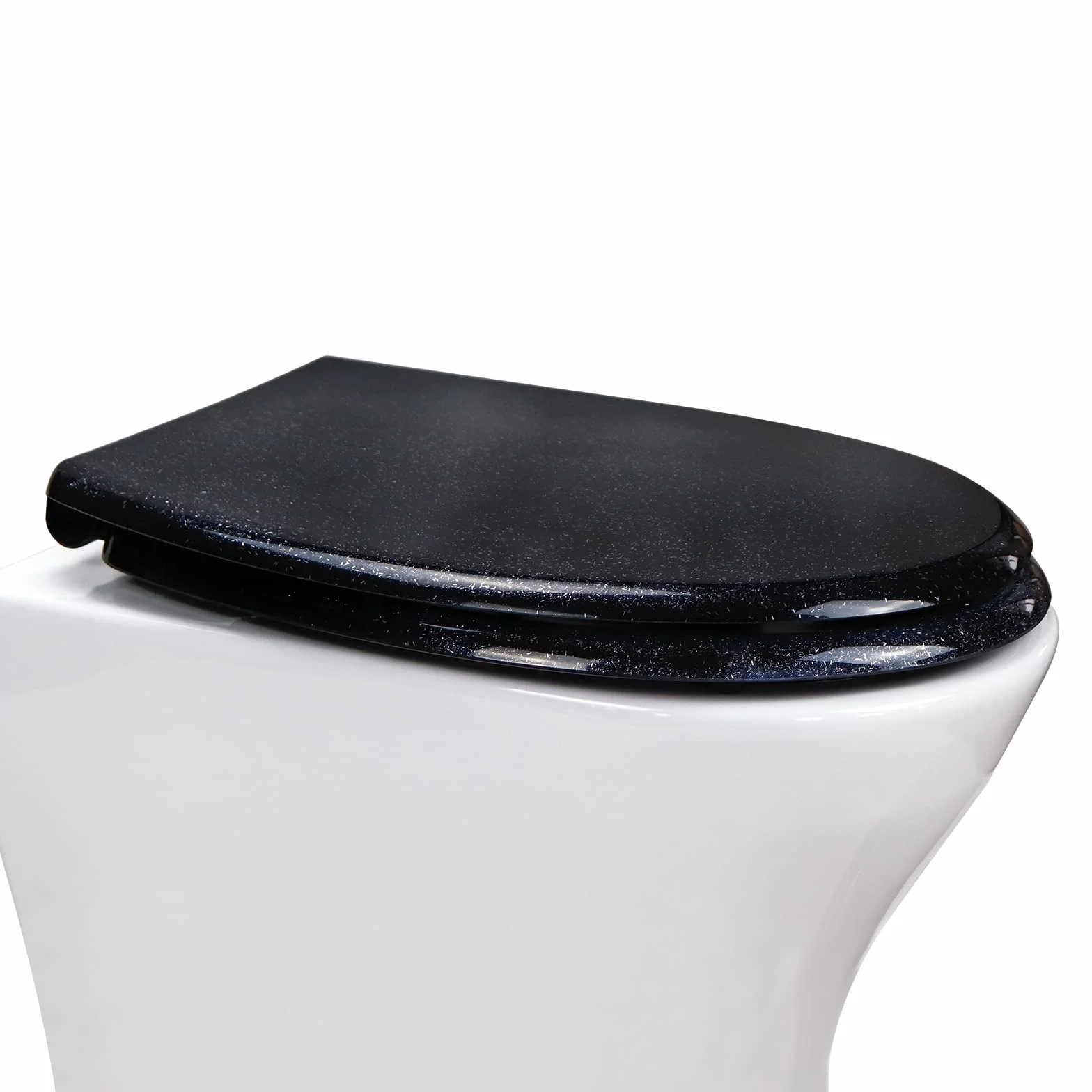 Deska sedesowa WC z wolnoopadającą funkcją, czarna, Duroplast, szybkie zwalnianie, montaż od góry
