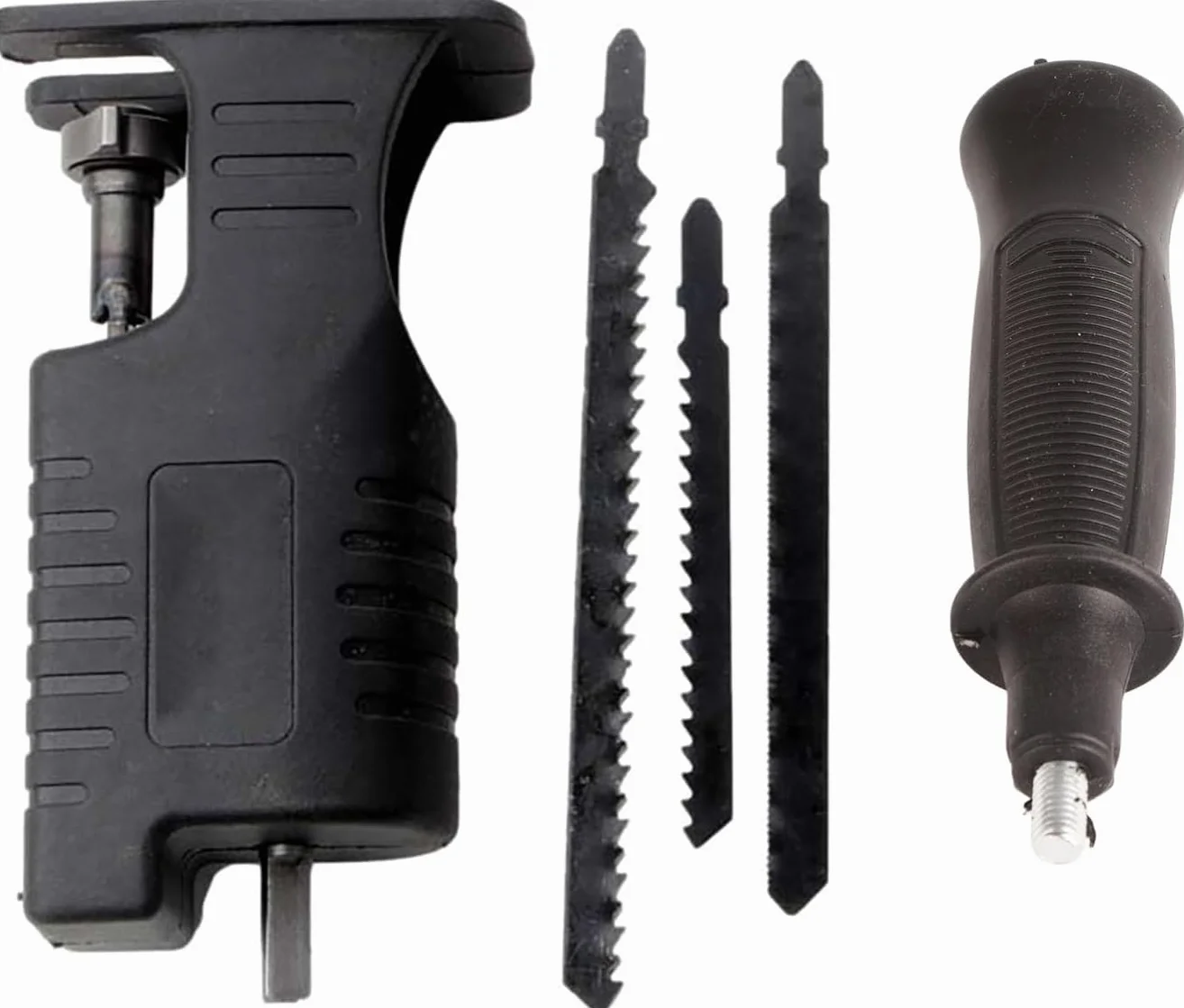 Adapter do Piły Szablastej Zdejmowana Ręczna Wiertarka Elektryczna Głowica do Konwersji Piły Łańcuchowej z 3 Ostrzami do Drewna, Twardego Plastiku