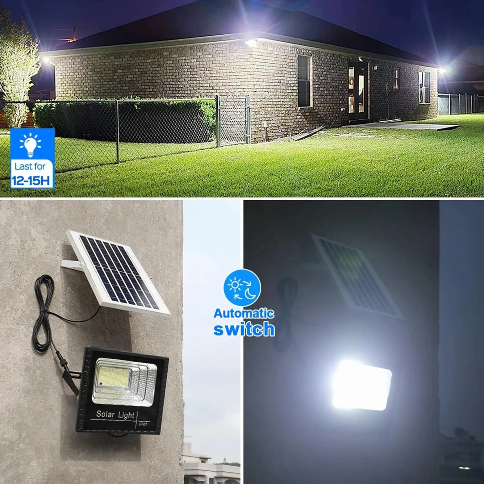 Reflektor zewnętrzny LED 50 W, zimna biel, wodoodporna