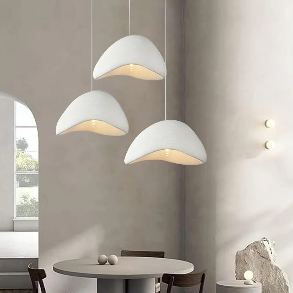 Lampa Wisząca Wabi-sabi E27 Biały Żyrandol Polietylen Nowoczesna 3 Światła Regulowana