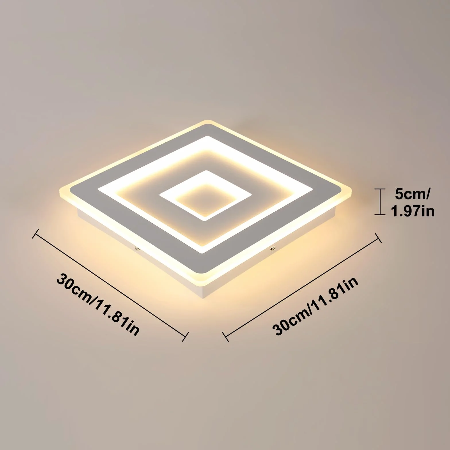 Comely Lampa Sufitowa LED 42W 4725LM 30cm 3000K Białe Akrylowe