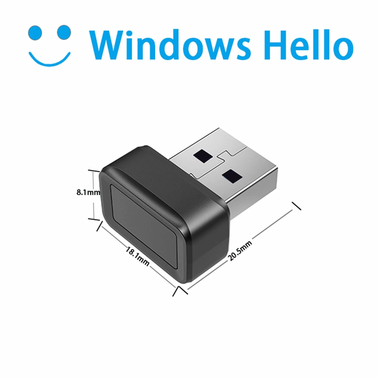 Czytnik Linii Papilarnych Mini USB Skaner Biometryczny 360° 10 Odcisków Palców
