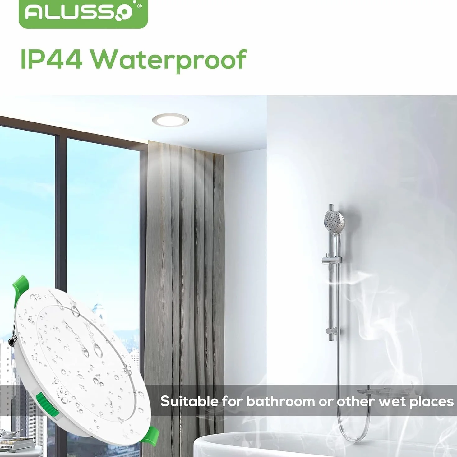 ALUSSO Reflektor LED do zabudowy 7W 580lm 30mm IP44 zestaw 6 sztuk
