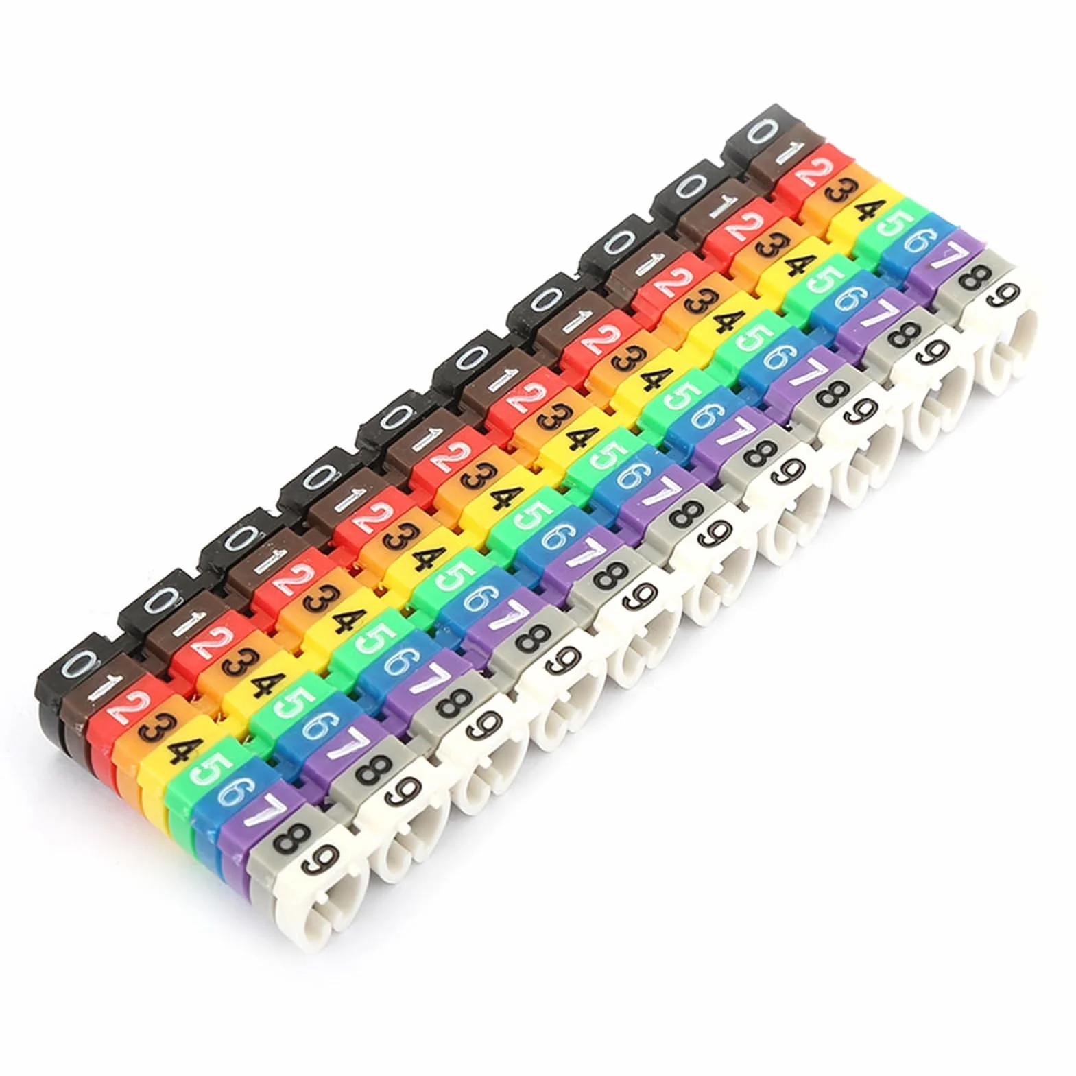 Znacznik numeracji przewodów plastikowy klips do kabli 6 mm² 100 szt.