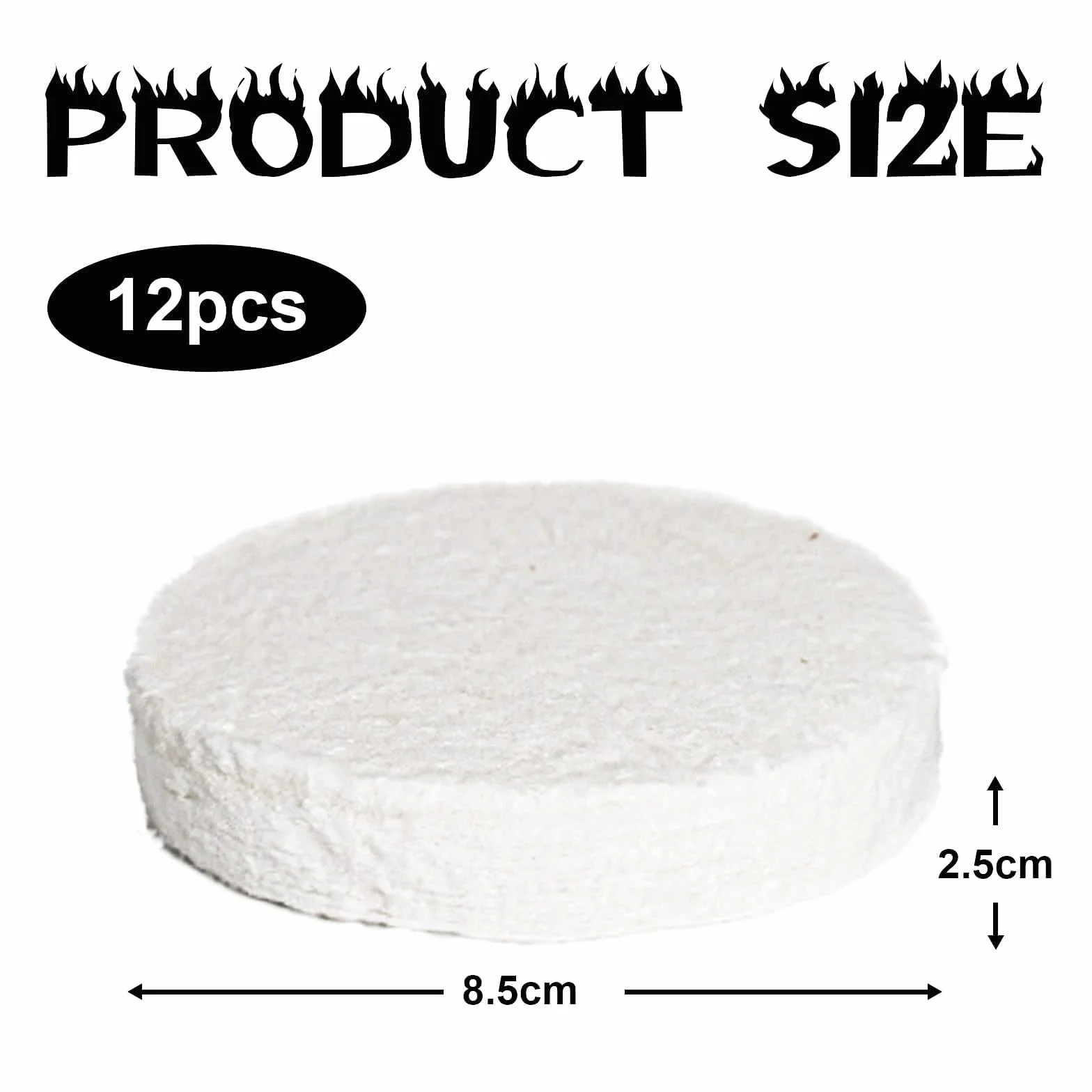Ceramiczna gąbka wełniana 85 x 85 x 25 mm 12 szt do bioetanolu