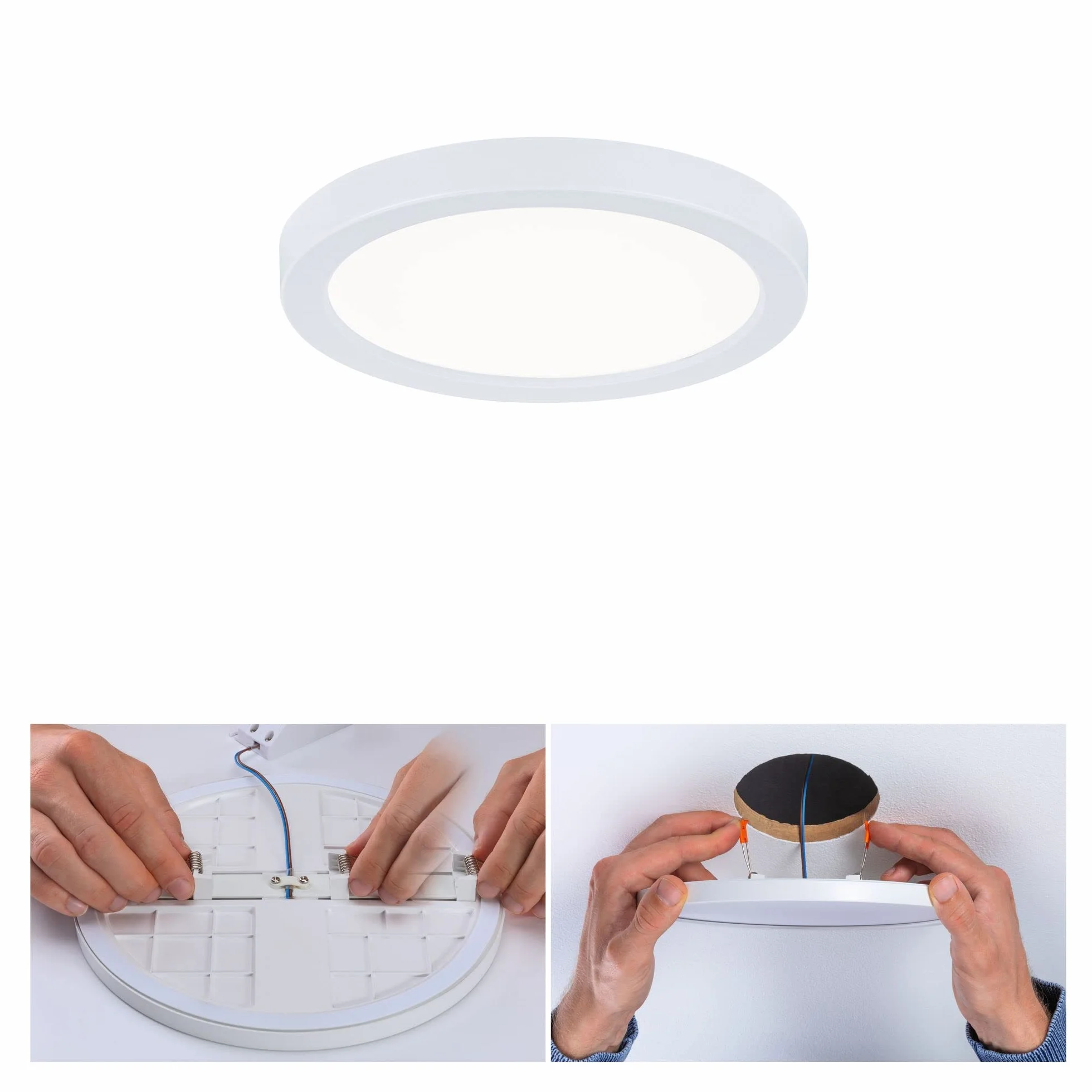 Paulmann 93035 panel LED oprawa wpuszczana Areo VariFit IP44 neutr. biała 118mm okrągła w kompl. lampa sufitowa biała 1x6,5 W tw. sztuczne 4000 K